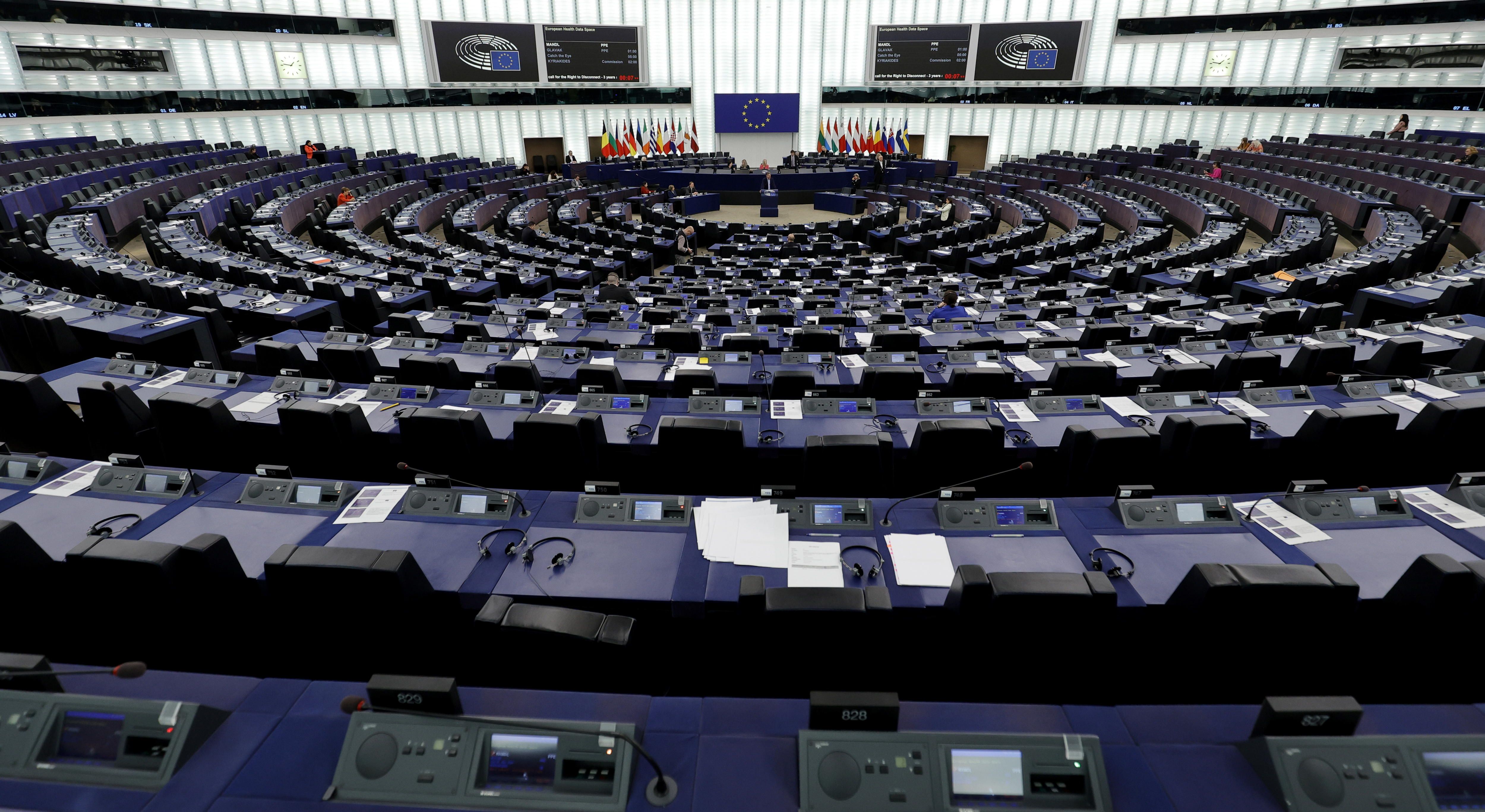 Europako Parlamentuaren Estrasburgoko egoitza (Frantzia), ia hutsik, iazko abenduan. RONALD WITTEK / EFE