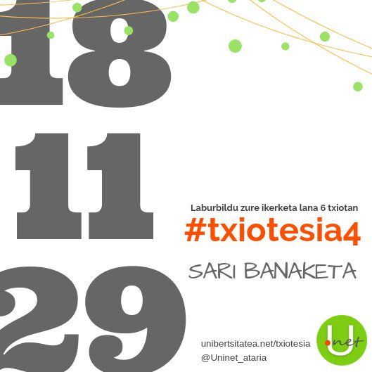 '#Txiotesia4' lehiaketaren sari banaketa ekitaldiko kartela. UEU.