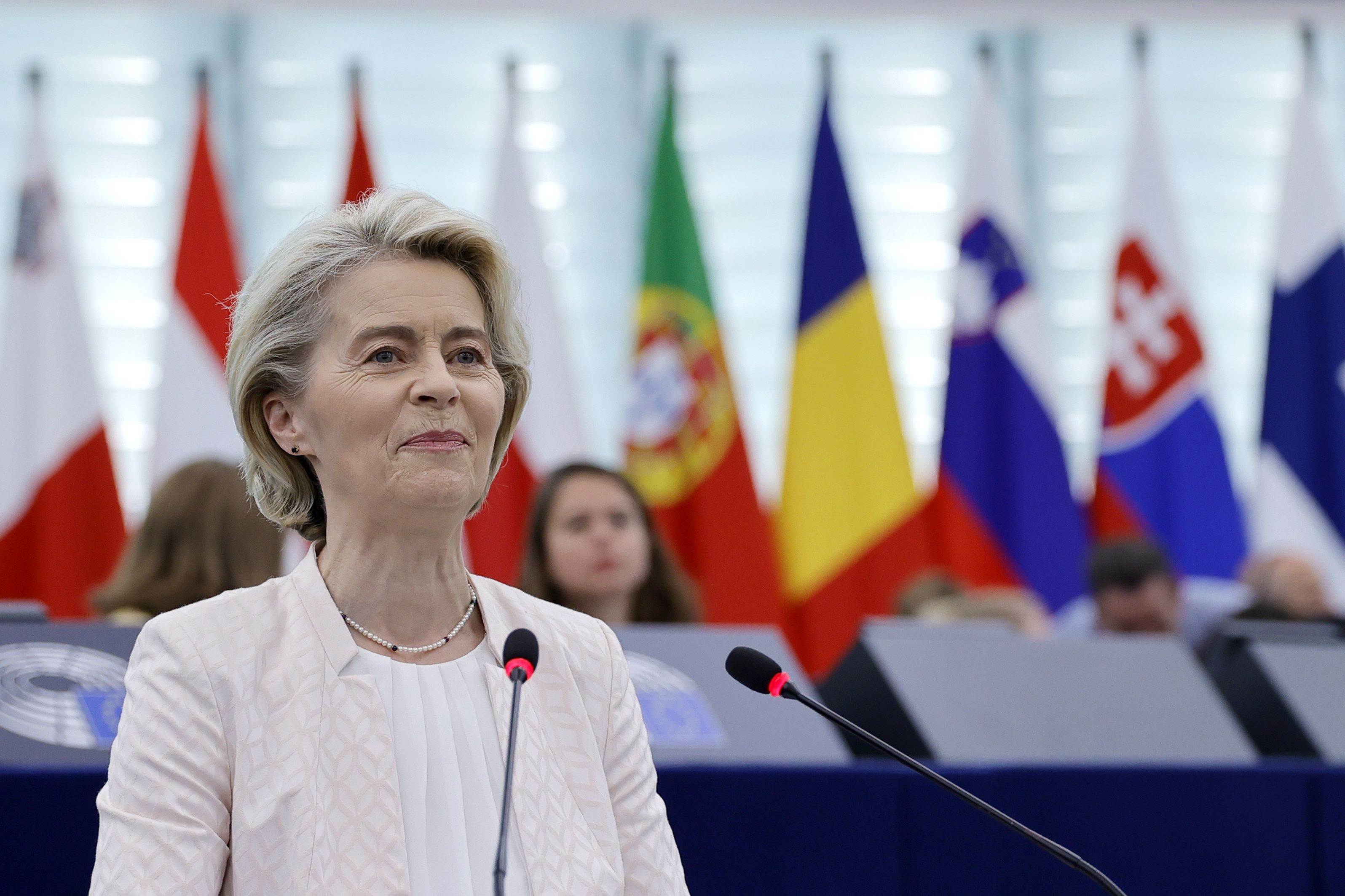 Ursula Von der Leyen, gaur, Europako Parlamentuan, Estrasburgon. RONALD WITTEK / EFE