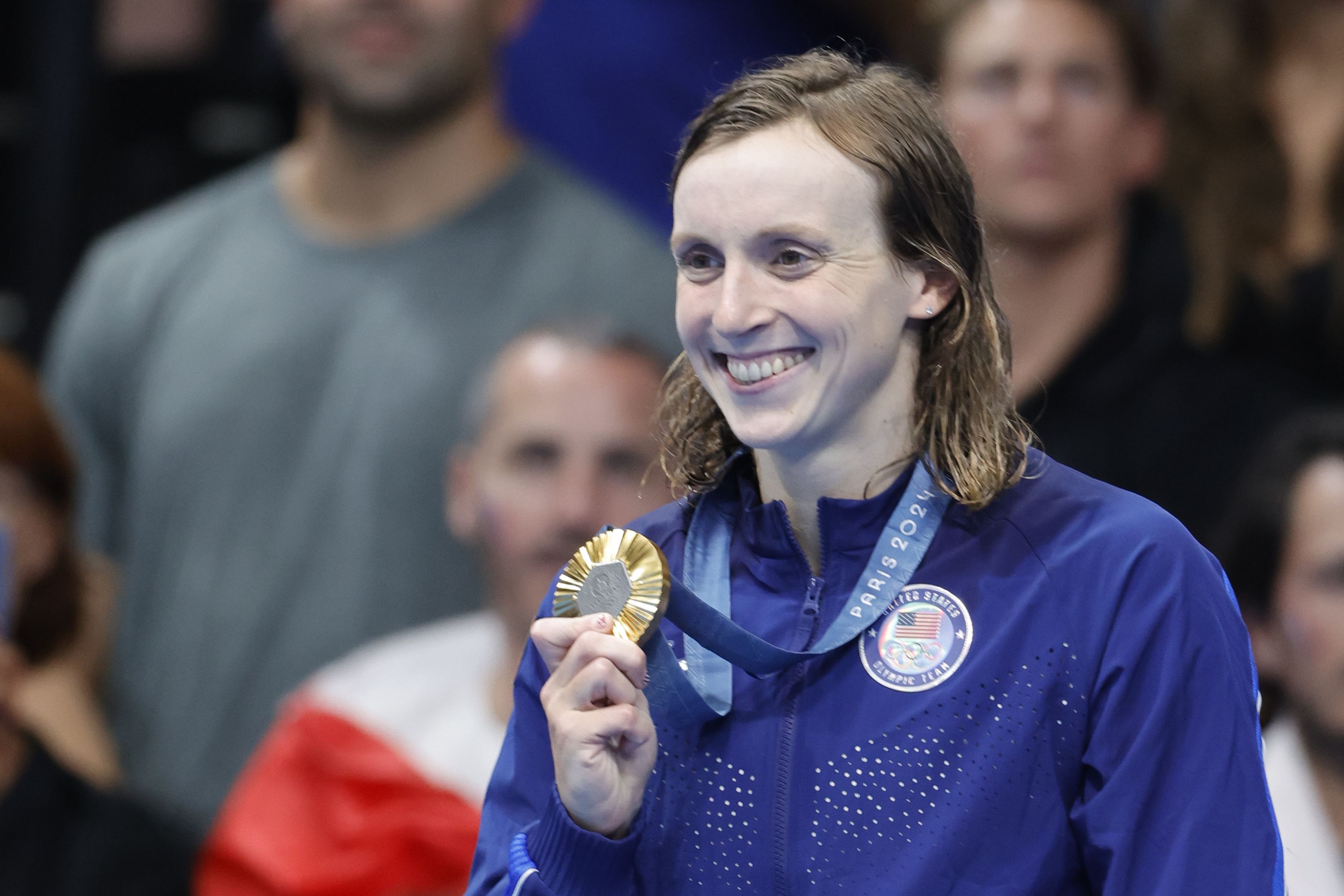 Katie Ledecky igerilaria, atzo, 800 metroko estilo libreko urrezko dominarekin. LAVANDEIRA JR. / EFE