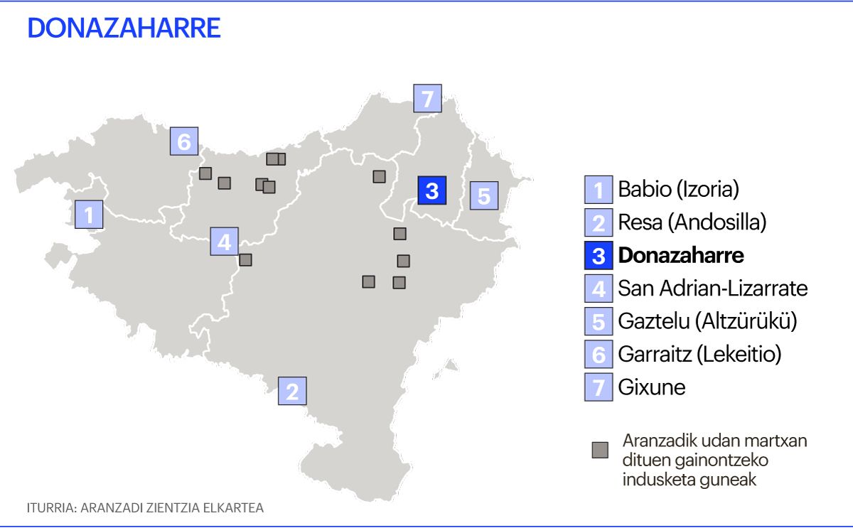 Indusketa mapa, Donazaharre