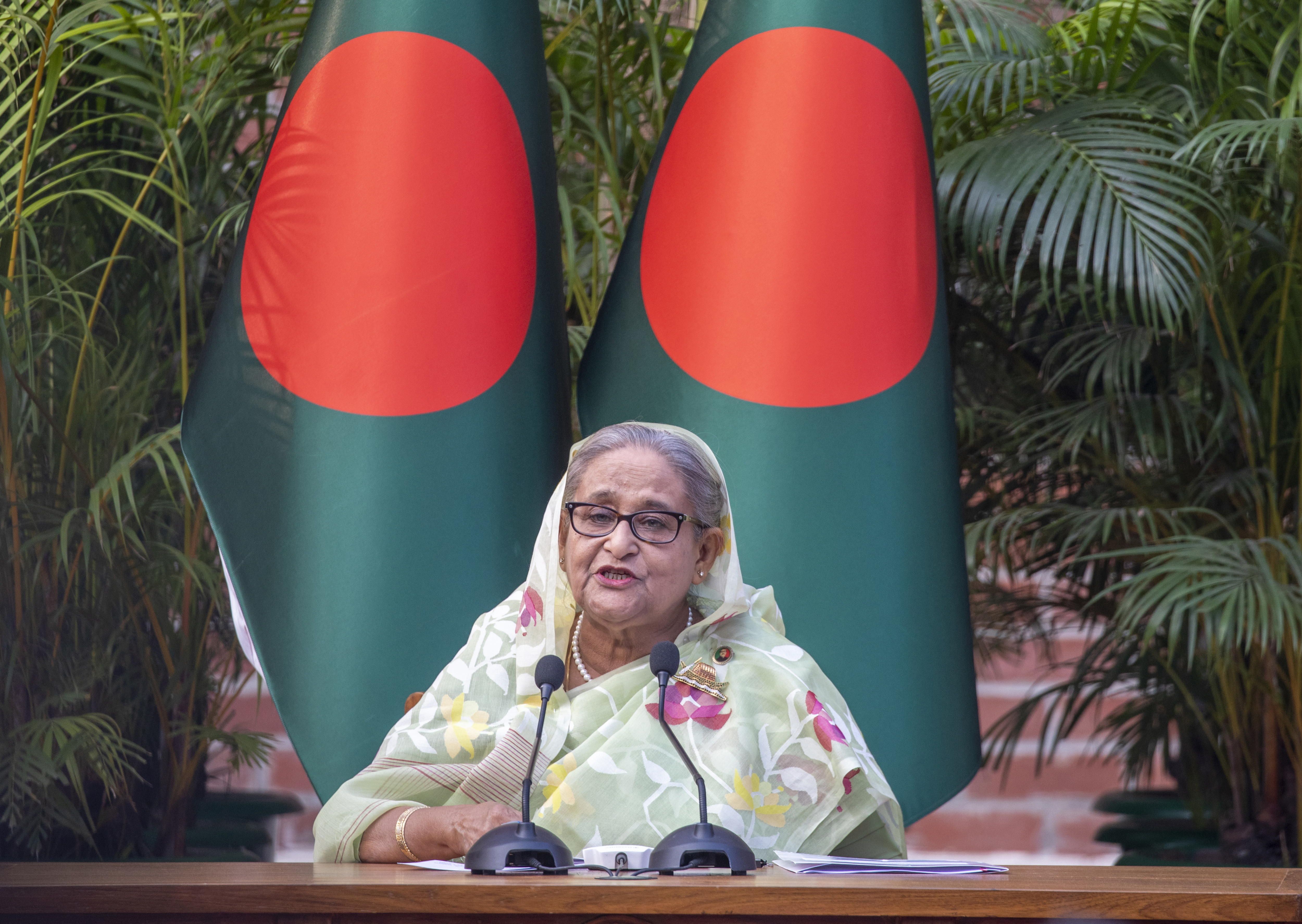 Bangladeshko lehen ministro ohi Sheikh Hasina, artxiboko irudi batean. MONIRUL ALAM / EFE