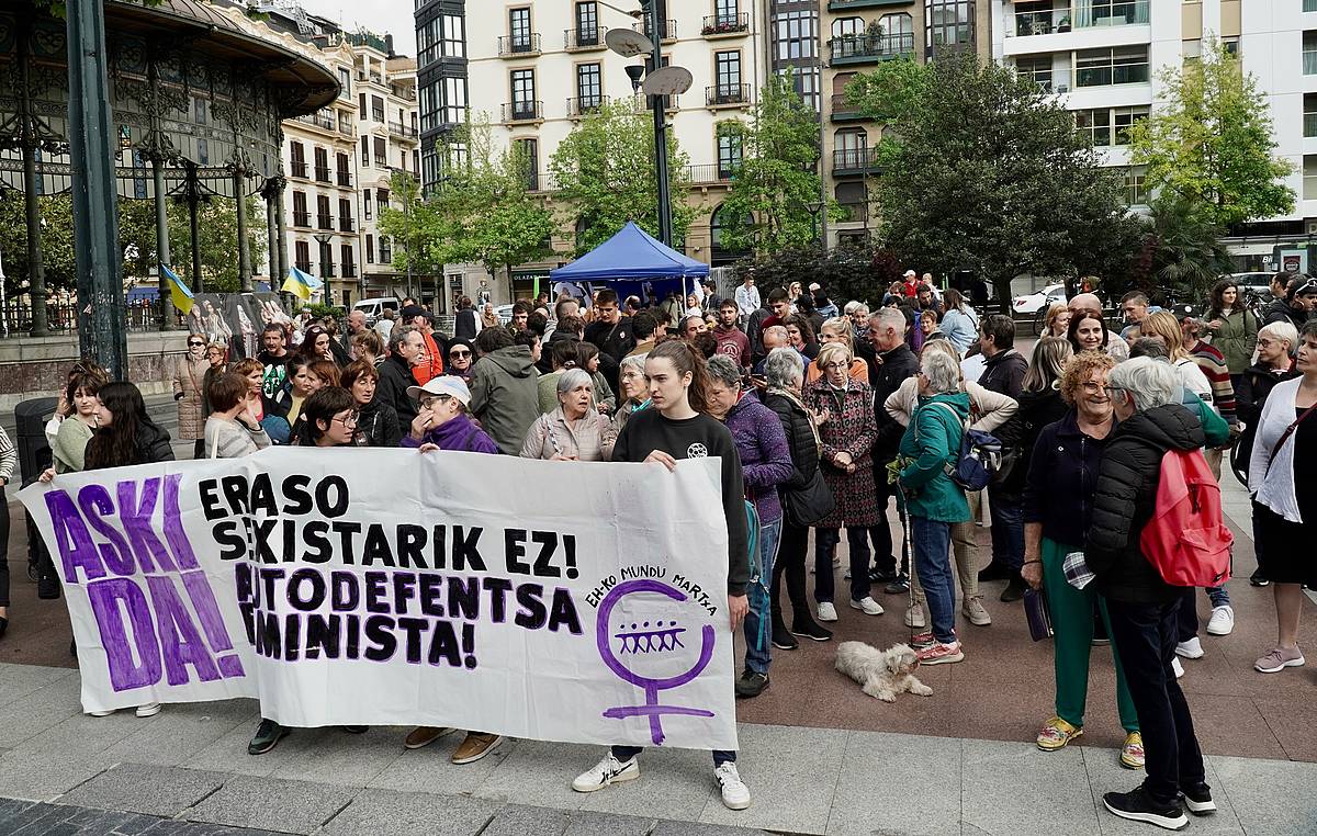 Eraso matxistak gaitzesteko elkarretaratze bat Donostian, iaz. ANDONI CANELLADA / FOKU