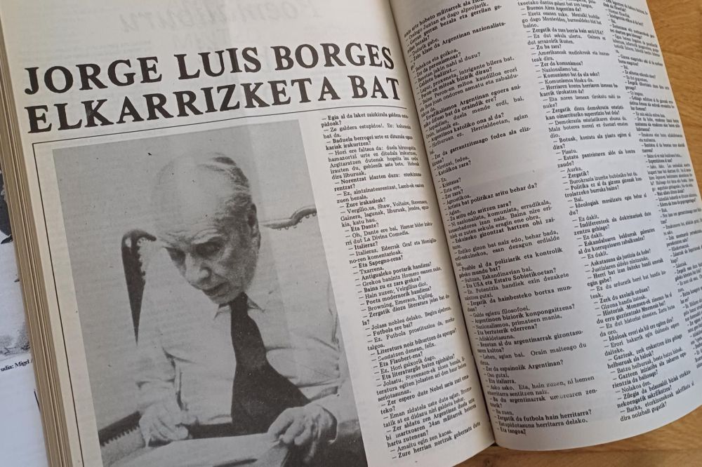 (Borgesi egindako elkarrizketa baten itzulpena 1979ko abenduko 'Anaitasuna' aldizkarian. ZALDI ERO