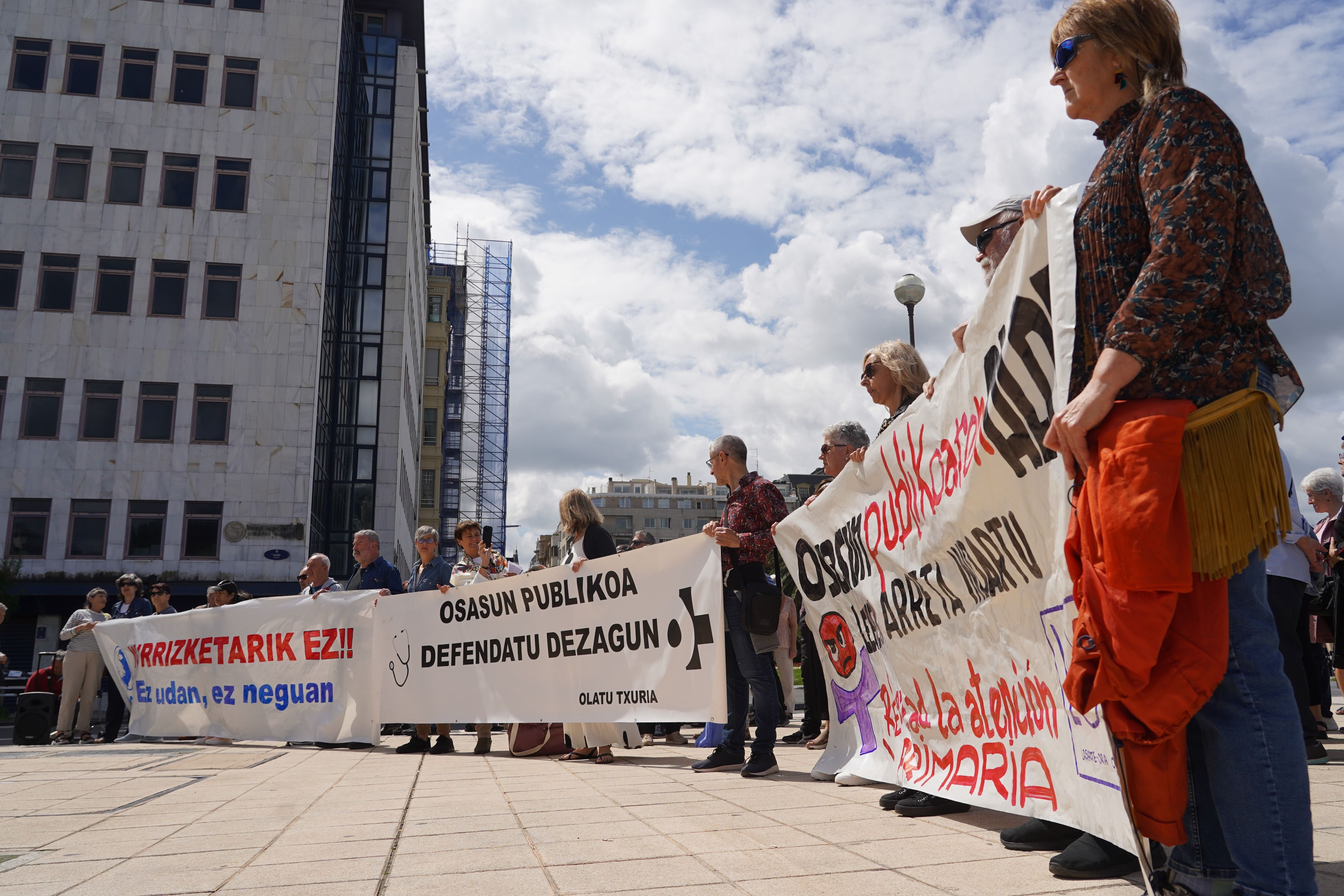 Osasun publikoaren aldeko protesta, ekainean, Donostian. JON URBE / FOKU