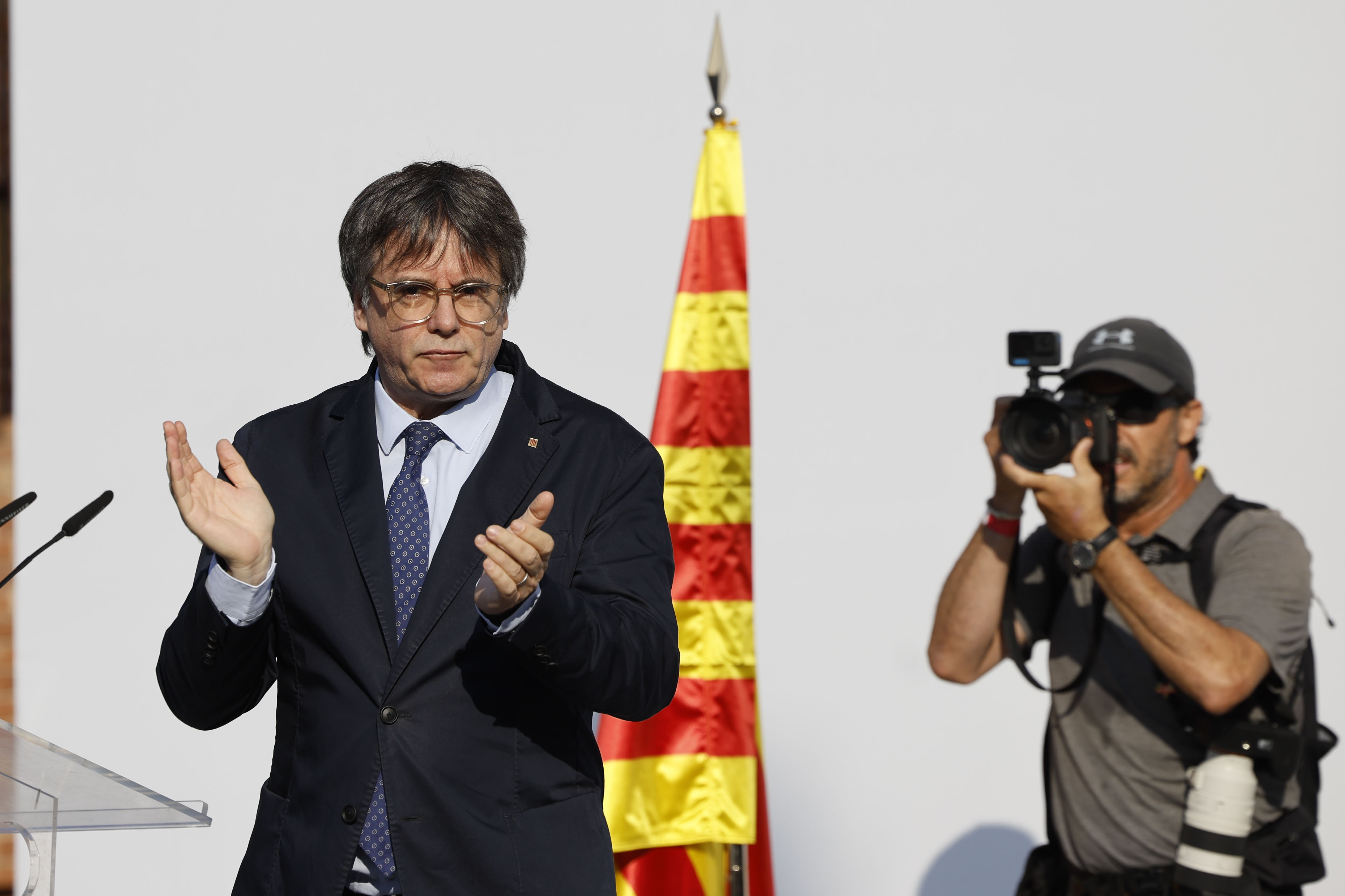 Carles Puigdemont, abuztuaren 8an, Bartzelonan. ALBERTO ESTEVEZ / EFE