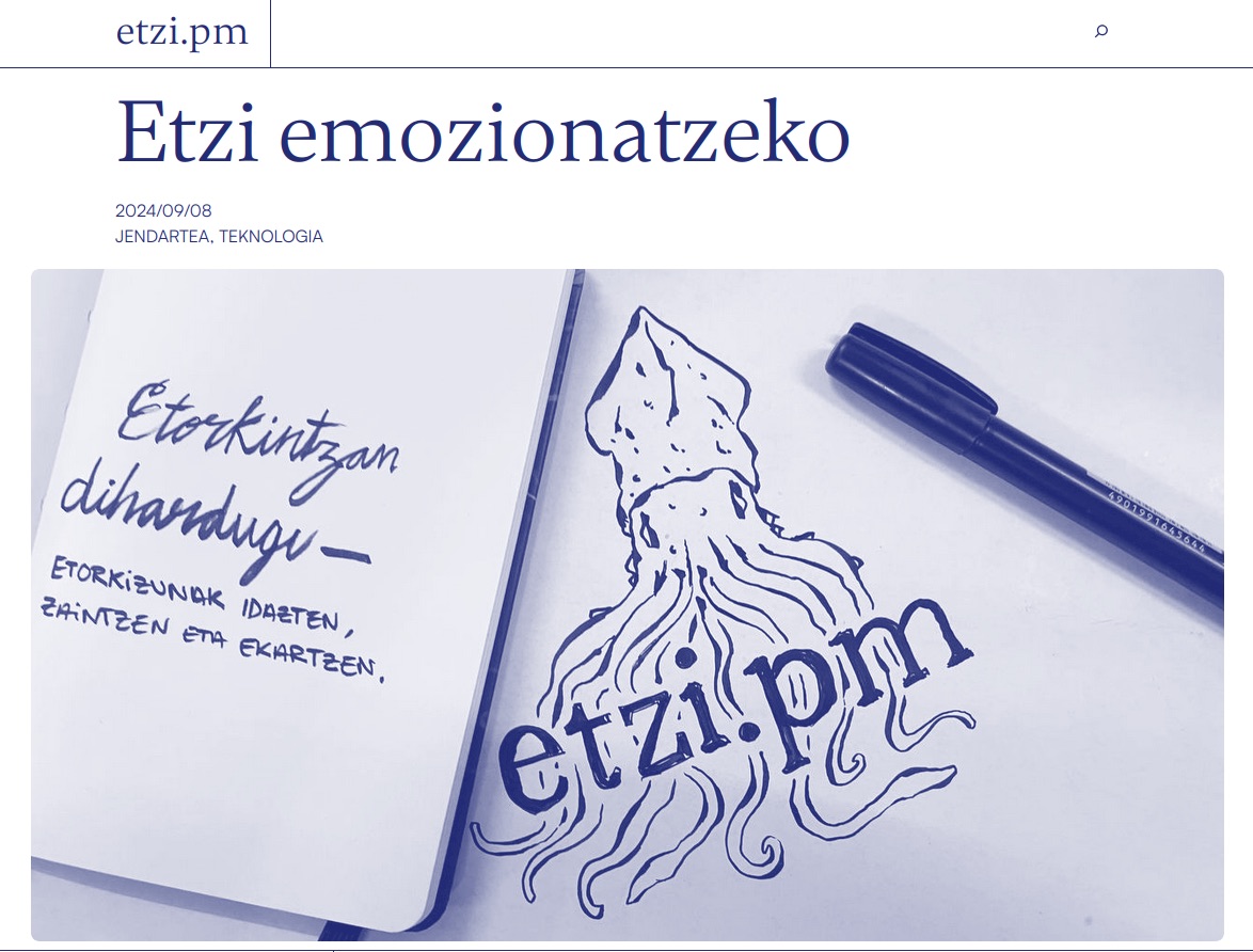 'Etzi.pm' webgunearen irudi bat. TALAIOS