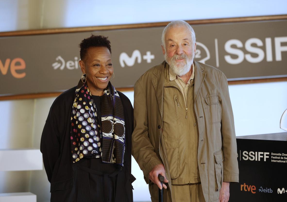 Marianne Jean-Baptiste aktorea eta Mike Leigh zinemagilea, Donostian, ‘Hard Truths’ filma aurkezten. MAIALEN ANDRES / FOKU