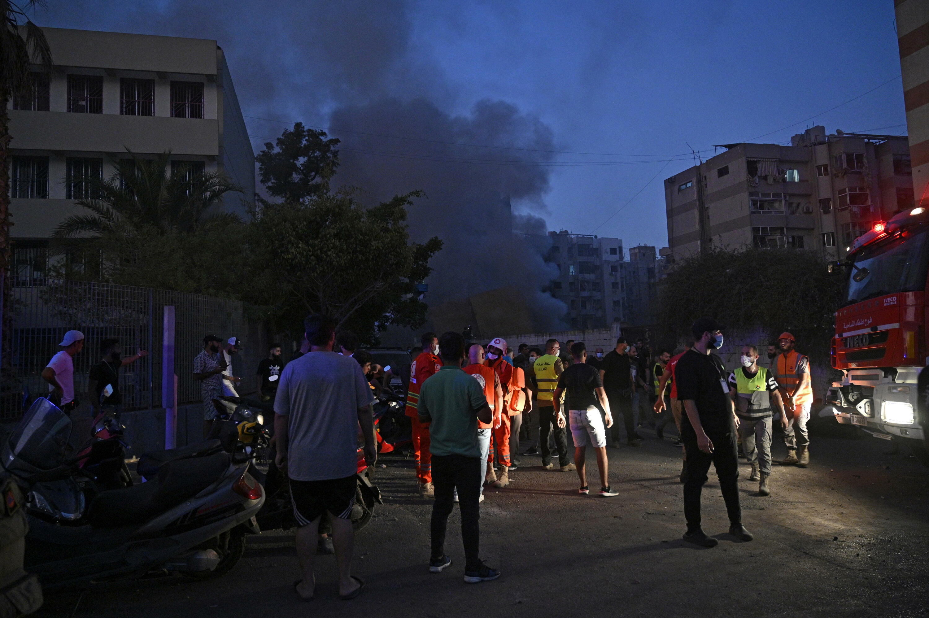 Beiruteko Dahiyeh auzoa, gaurko erasoaren ostean. WAEL HAMZEH / EFE