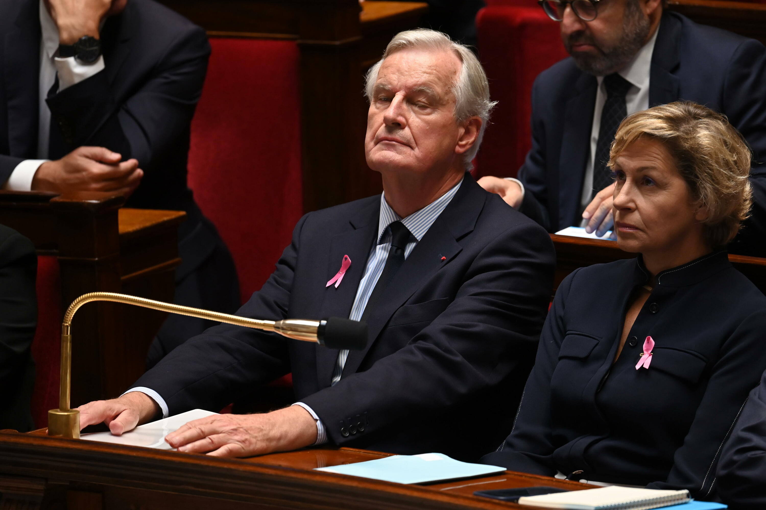 Michel Barnier Frantziako gobernuburua, bere hitzaldia bukatu berritan. JULIEN MATTIA / EFE