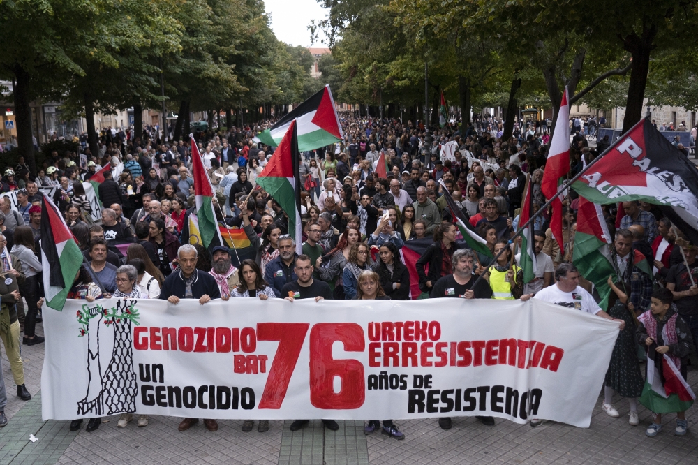 Iruñeko manifestazioaren burua. IÑIGO URIZ / FOKU