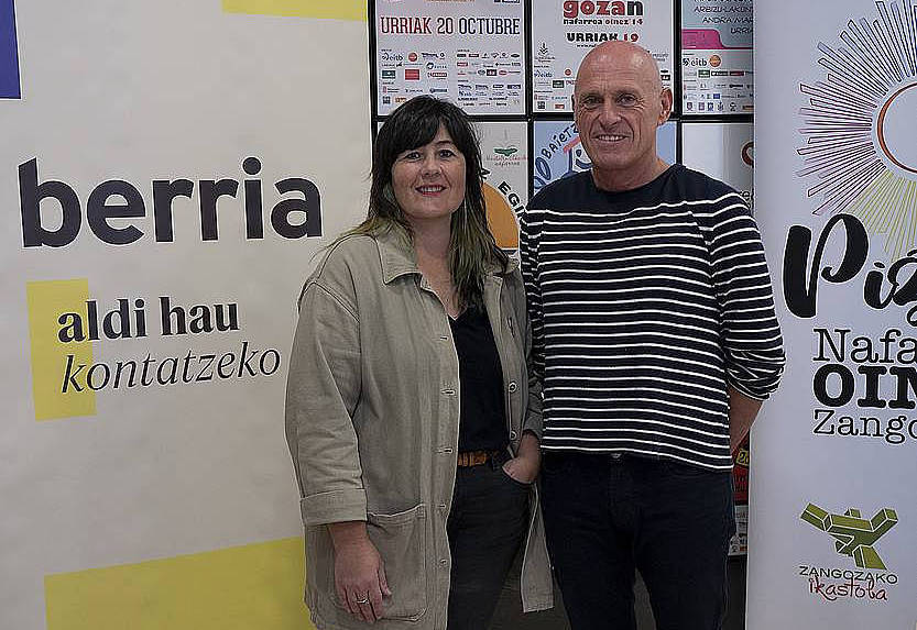 BERRIAko eta Nafarroa Oinez-eko ordezkariak, gaur. BERRIA