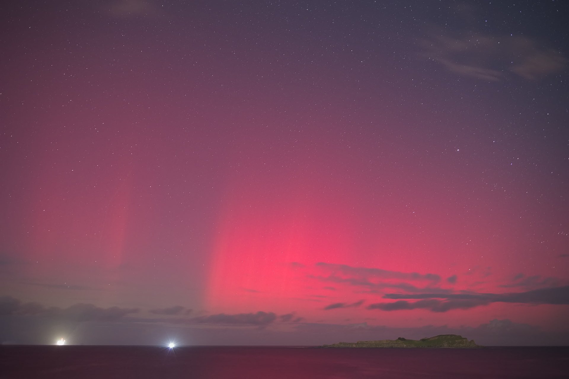 Aurora boreala Izaro irlaren gainean. ISKANDER BARRENA