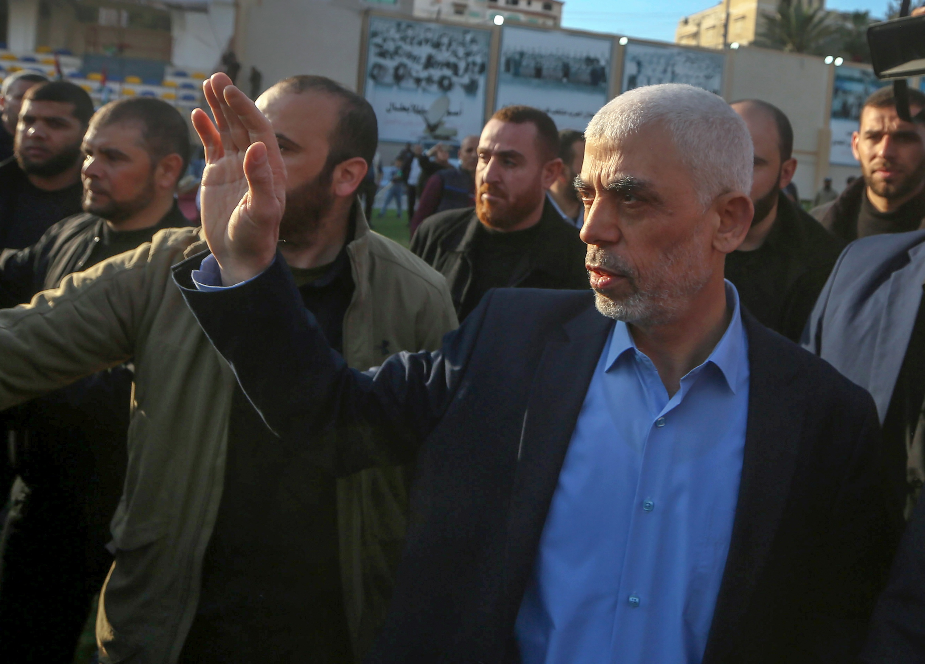 Yahya Sinwar Hamaseko buruzagi zena Gazan, artxiboko irudi batean. MOHAMMED SABER / EFE. 