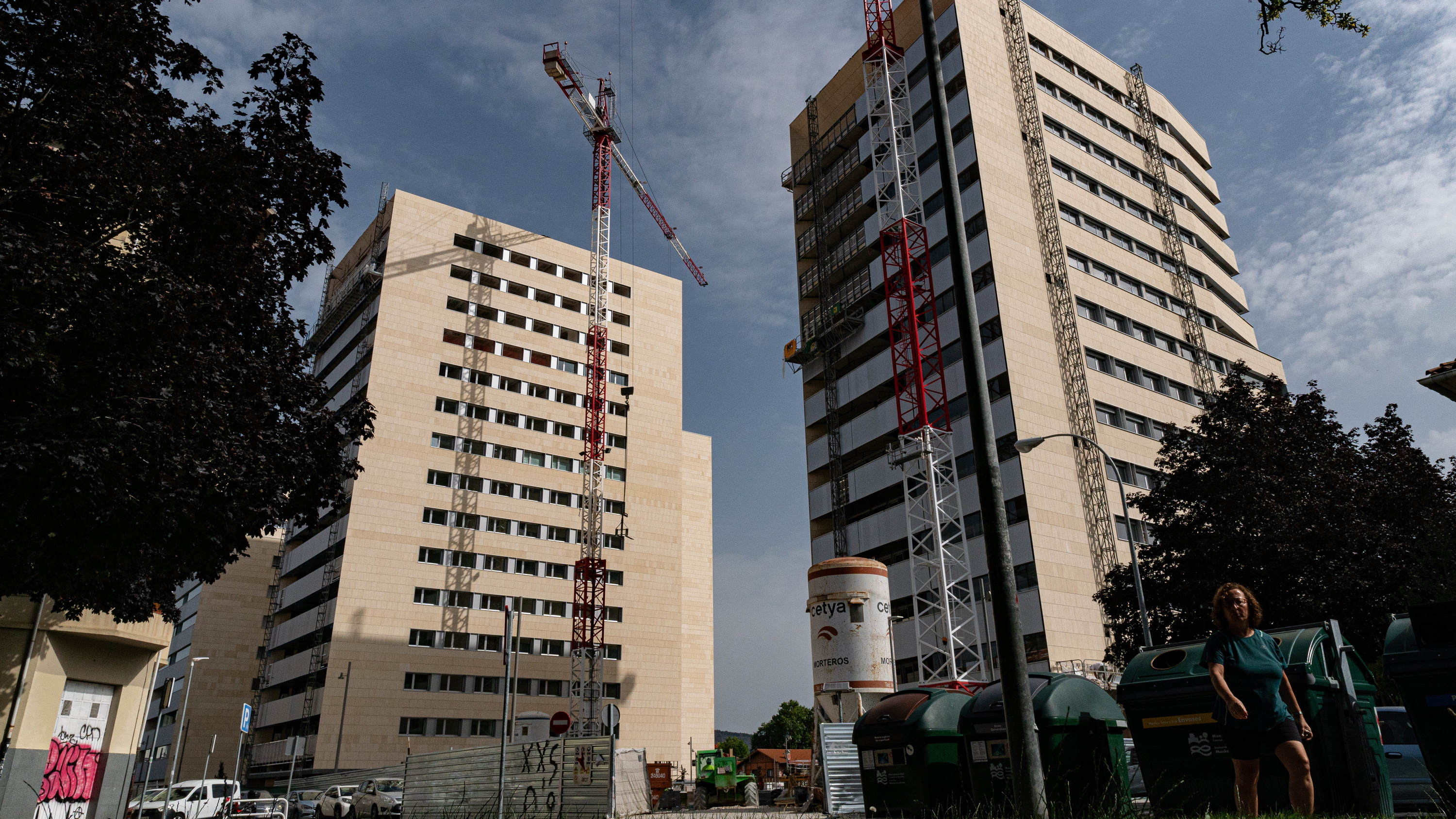 Iruñean, Salesianos plazaren inguruan eraikitzen ari diren etxeak. AITOR KARASATORRE / FOKU