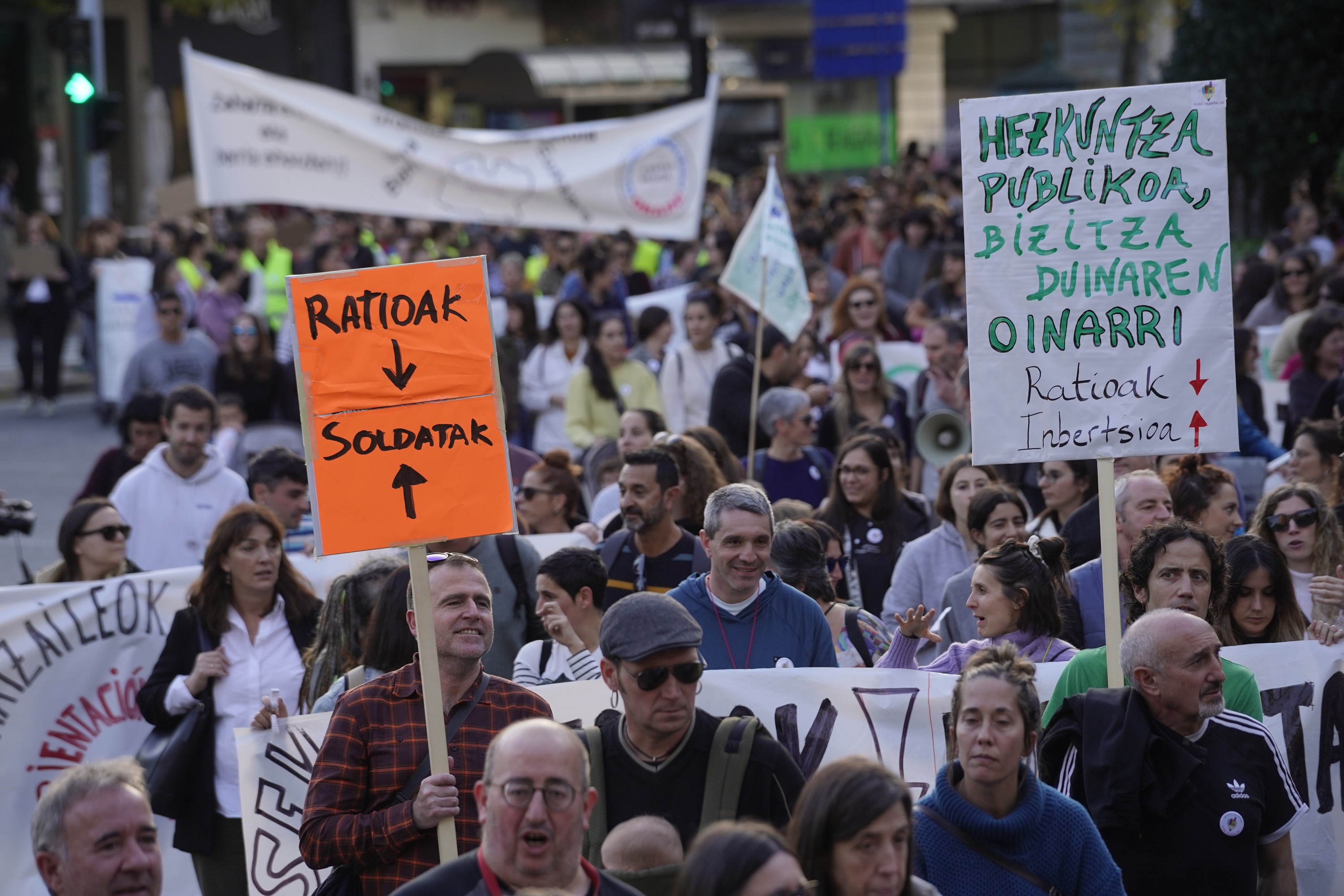 Irakasleen protestetako bat, artxiboko irudi batean. IÑIGO URIZ / FOKU