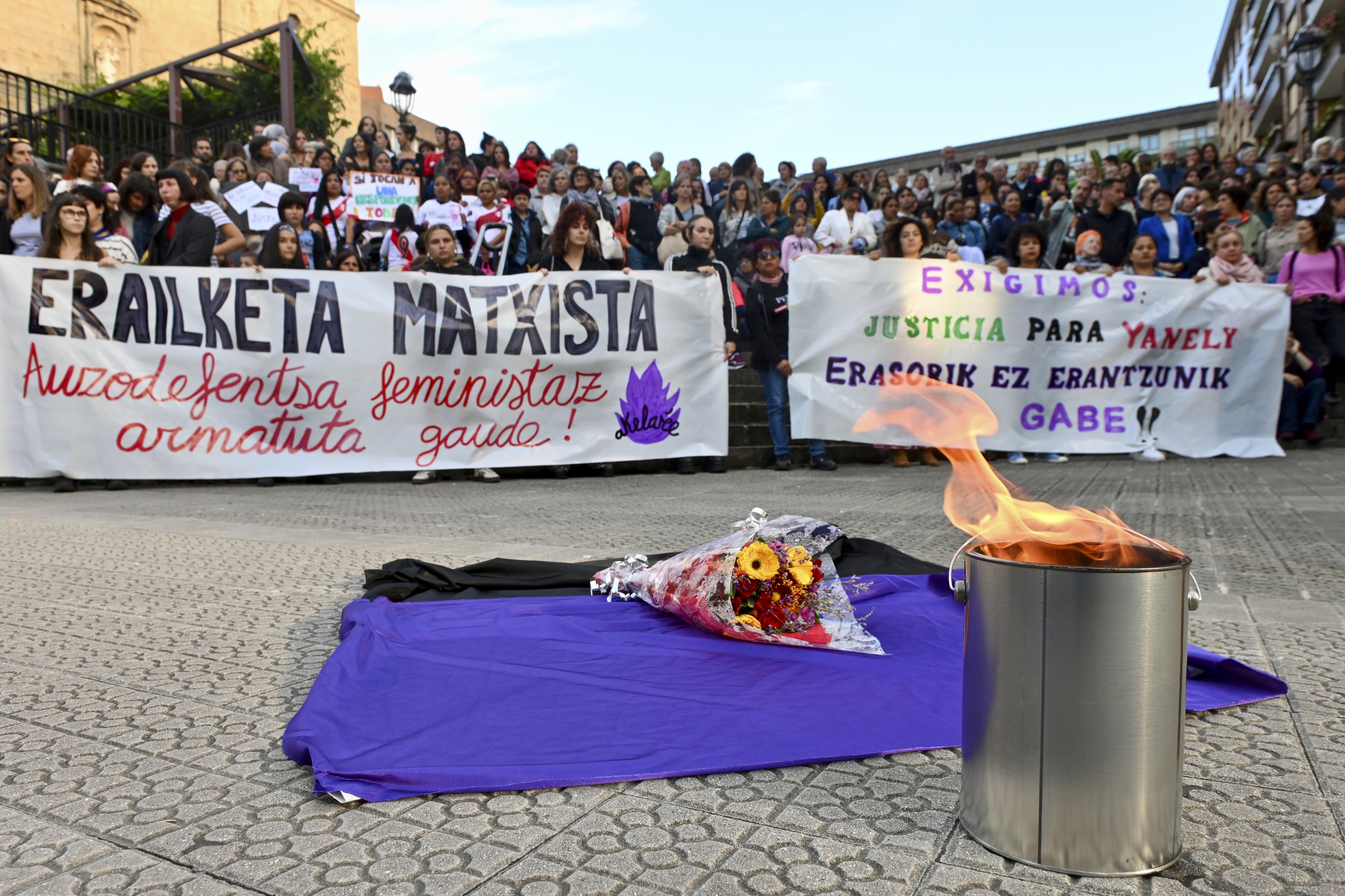 Hilketa matxisten kontrako elkarretaratze bat, Bilbon. MIKEL MARTINEZ DE TRESPUENTES / FOKU