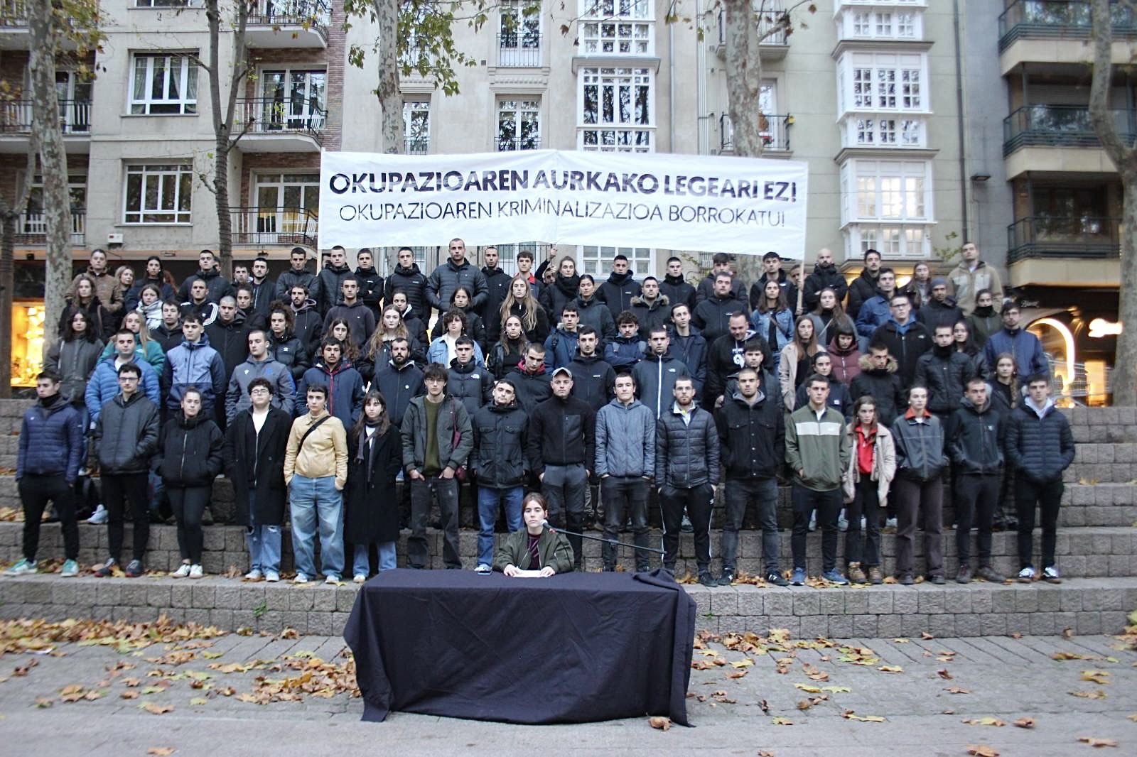 Gaztetxeek eta beste hainbat kolektibok egindako agerraldia, gaur. BERRIA