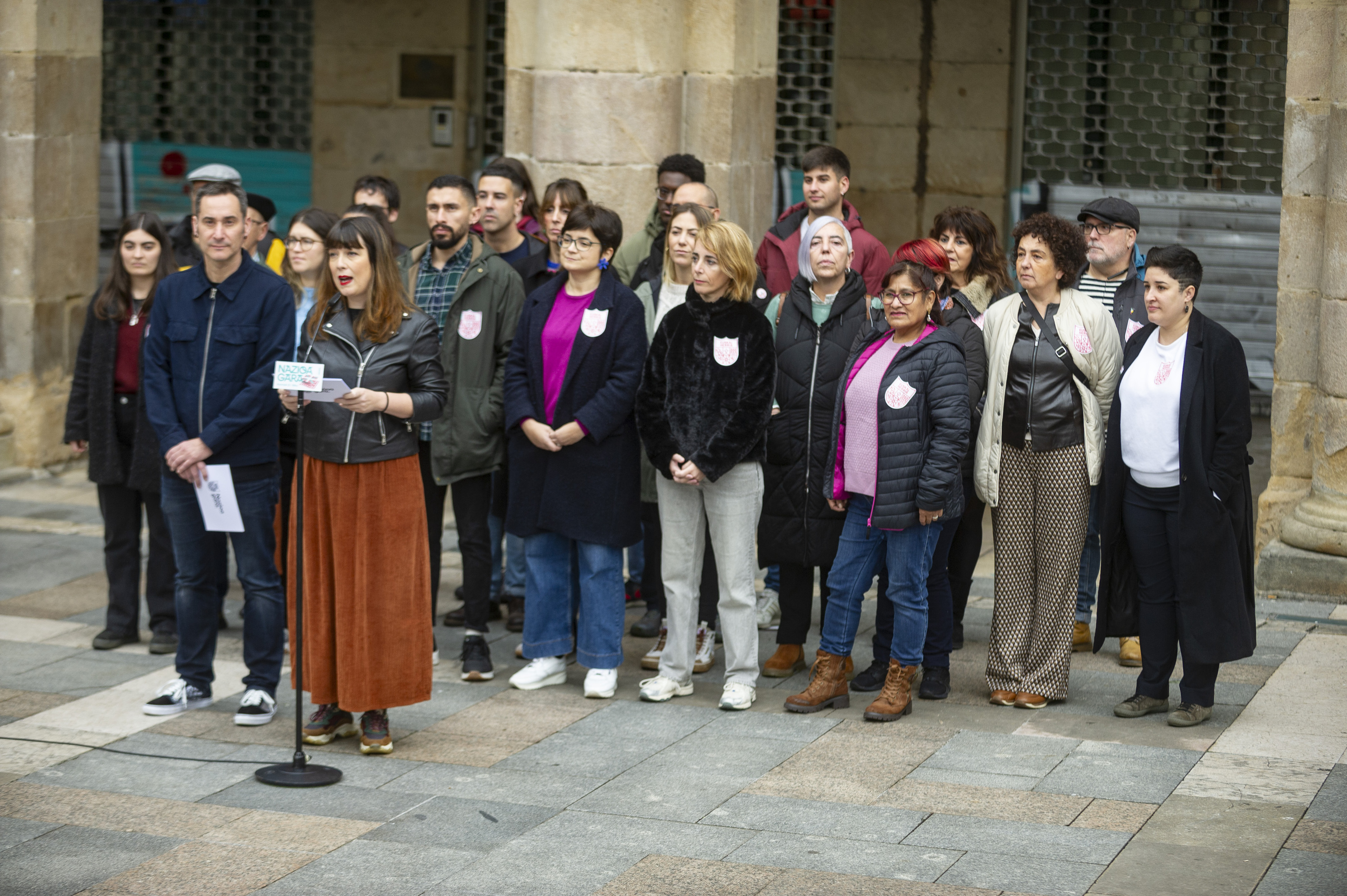 Manifestaziorako deia berretsi zuten iragan igandean, agerraldi batean. JAIZKI FONTANEDA / FOKU