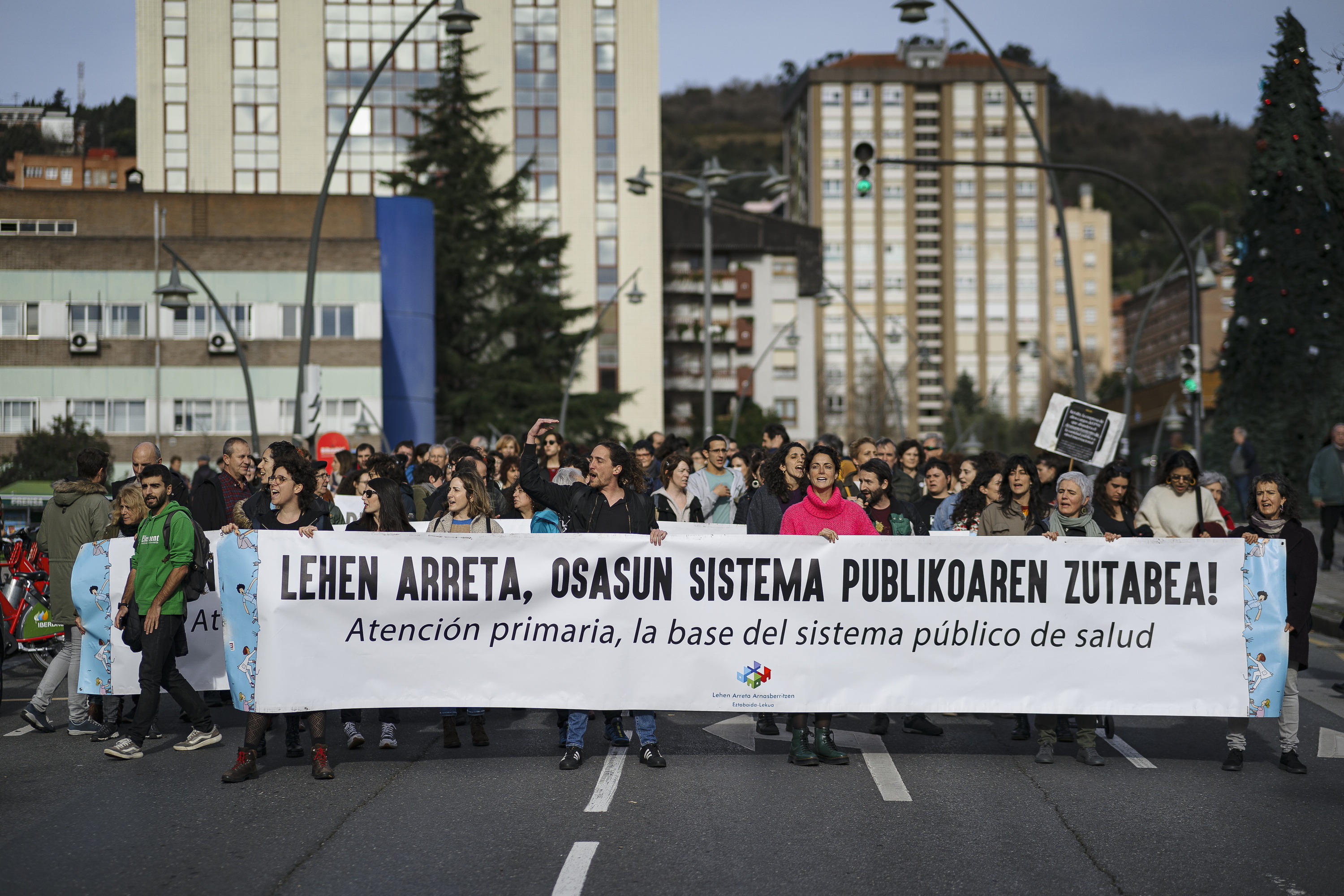 Lehen arretaren aldeko mobilizazioa bat, iaz, Bilboko Otxarkoaga auzoan. ARITZ LOIOLA / FOKU