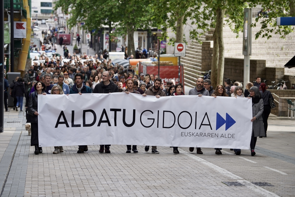 Aldatu Gidoia Euskararen Alde mobilizazioa, ikus-entzunezkoetan euskara sustatu dadila eskatzeko.