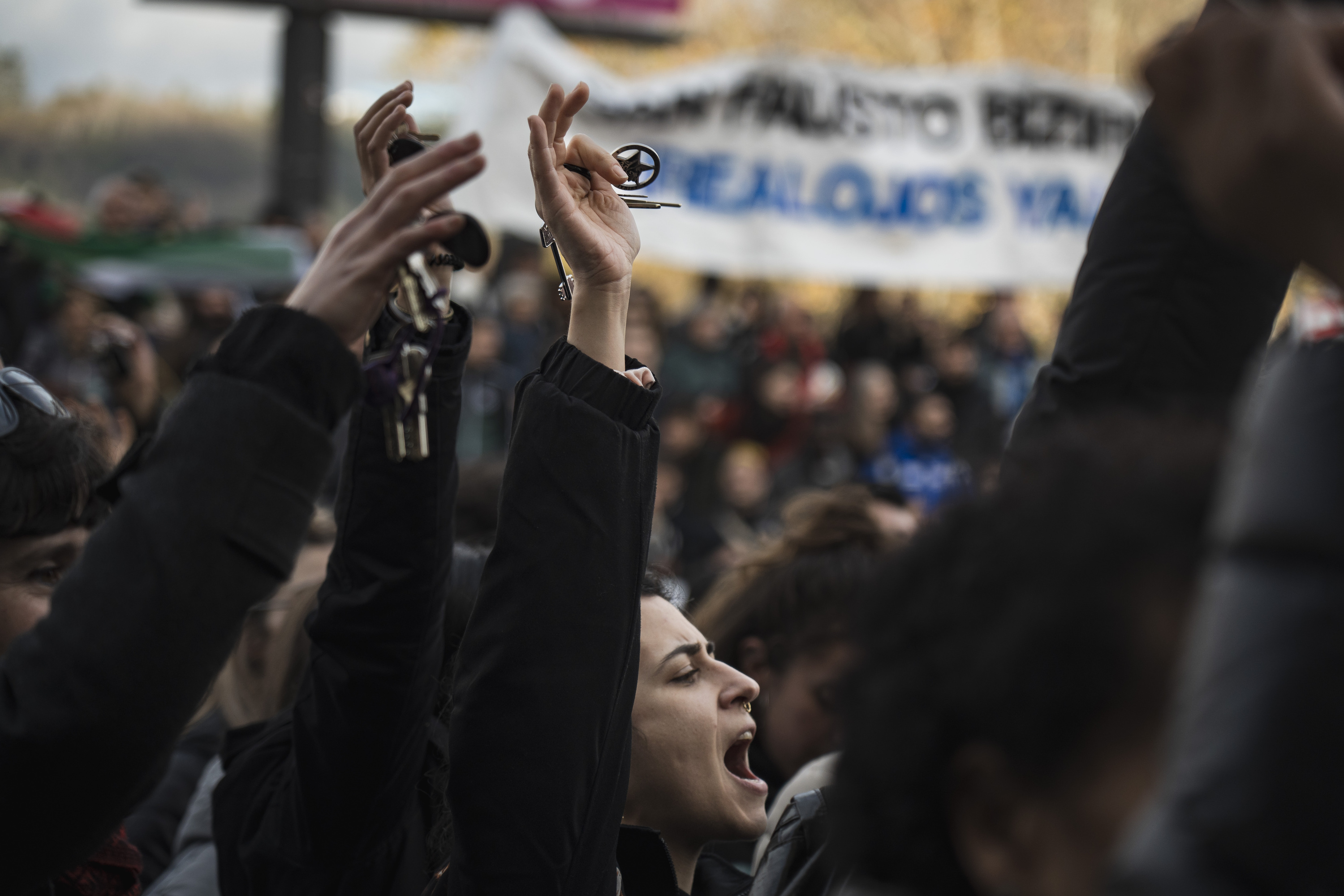 Etxebizitza eskubidearen alde Bilbon egindako martxa, aurreko astean. ARITZ LOIOLA / FOKU