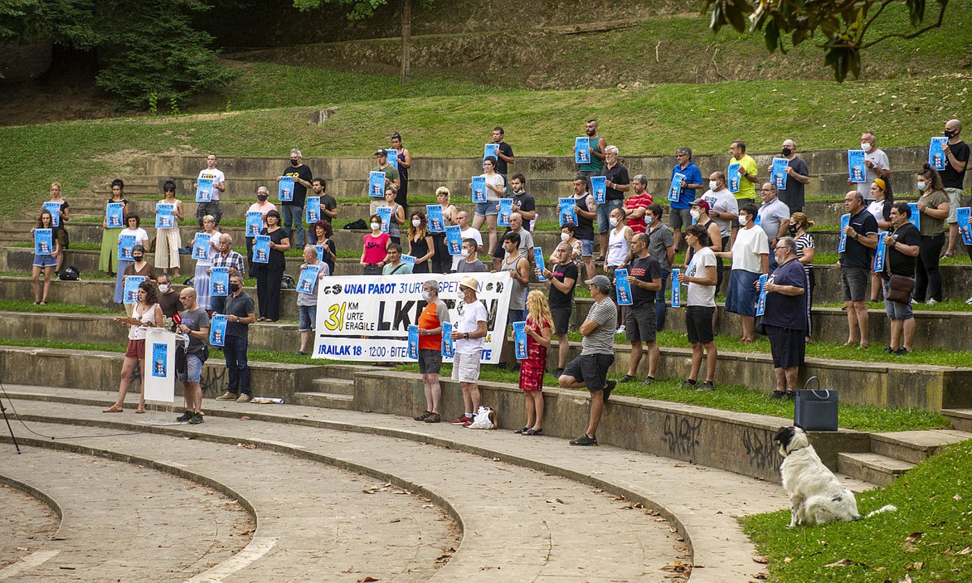 Larunbateko protesta iragartzeko agerraldia, uztailean. JAIZKI FONTANEDA / FOKU.