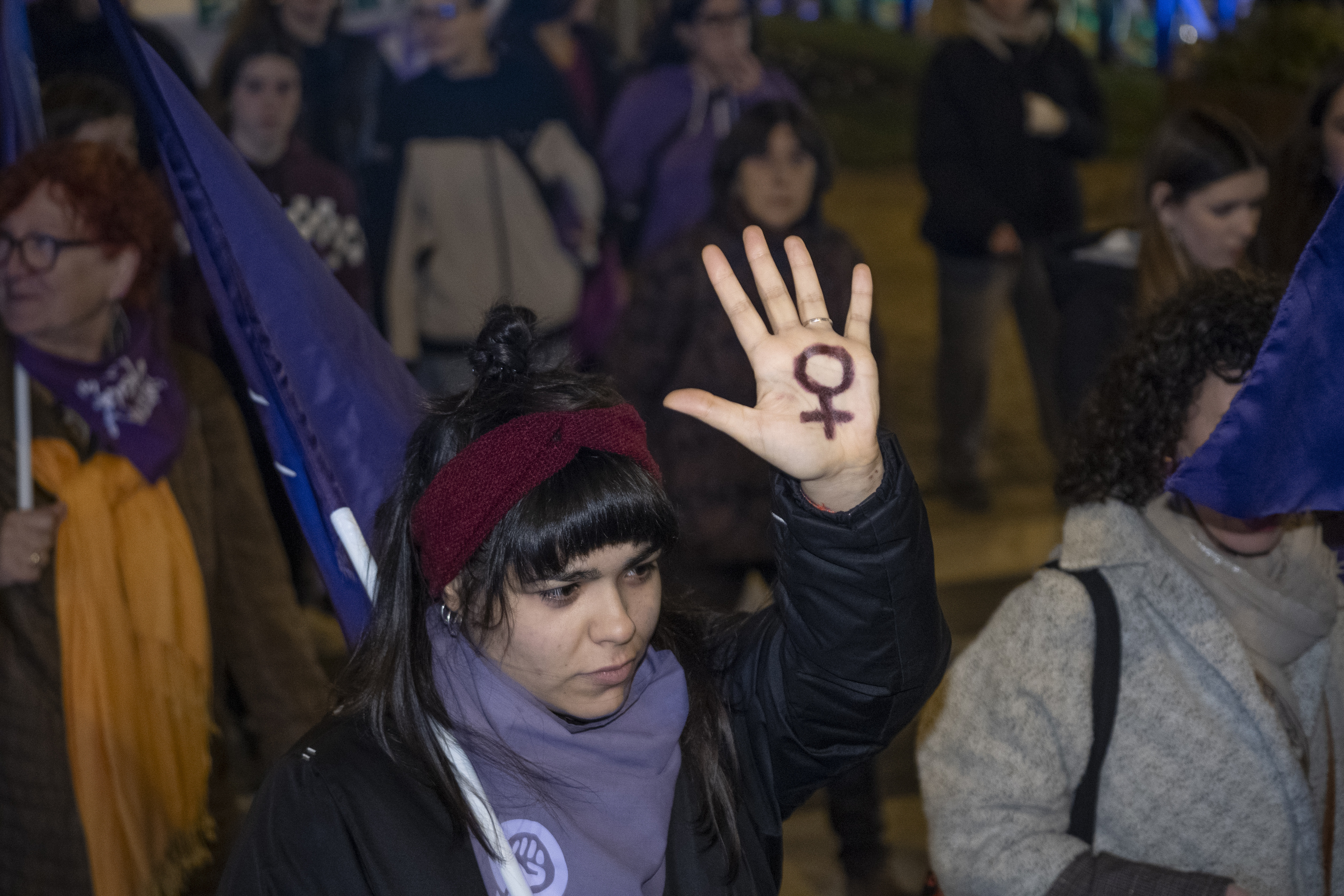 Indarkeria matxistaren kontrako mobilizazio bat, azaroaren 25ean, Iruñean. IÑIGO URIZ / FOKU