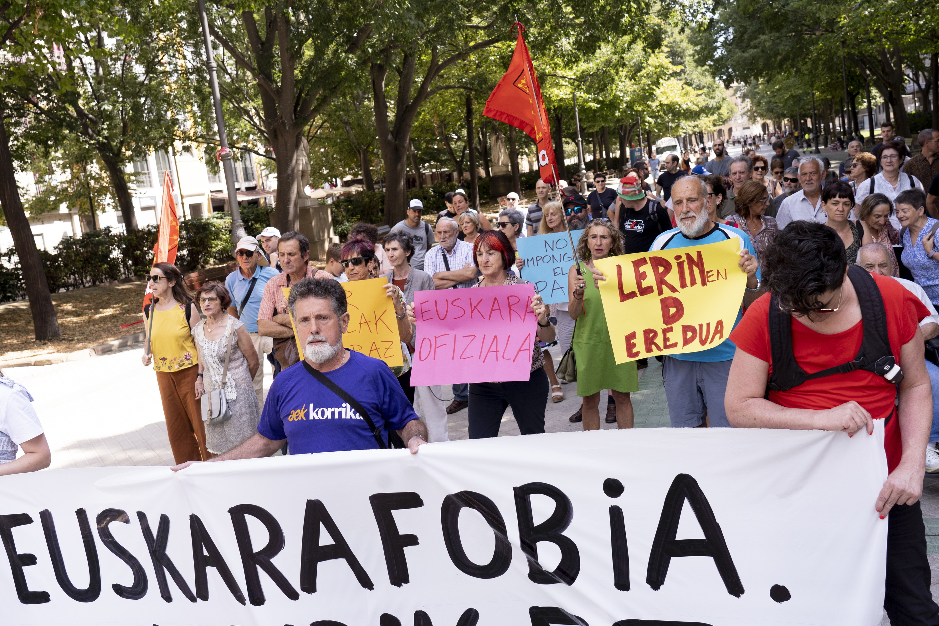 Euskararen aldeko mobilizazio bat, Iruñean, iaz. IÑIGO URIZ / FOKU