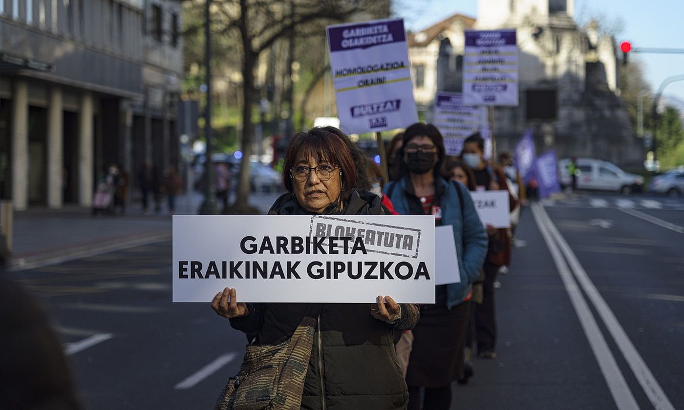 LABek deituta atzo Bilbon eginiko manifestazioa. ARITZ LOIOLA / FOKU.