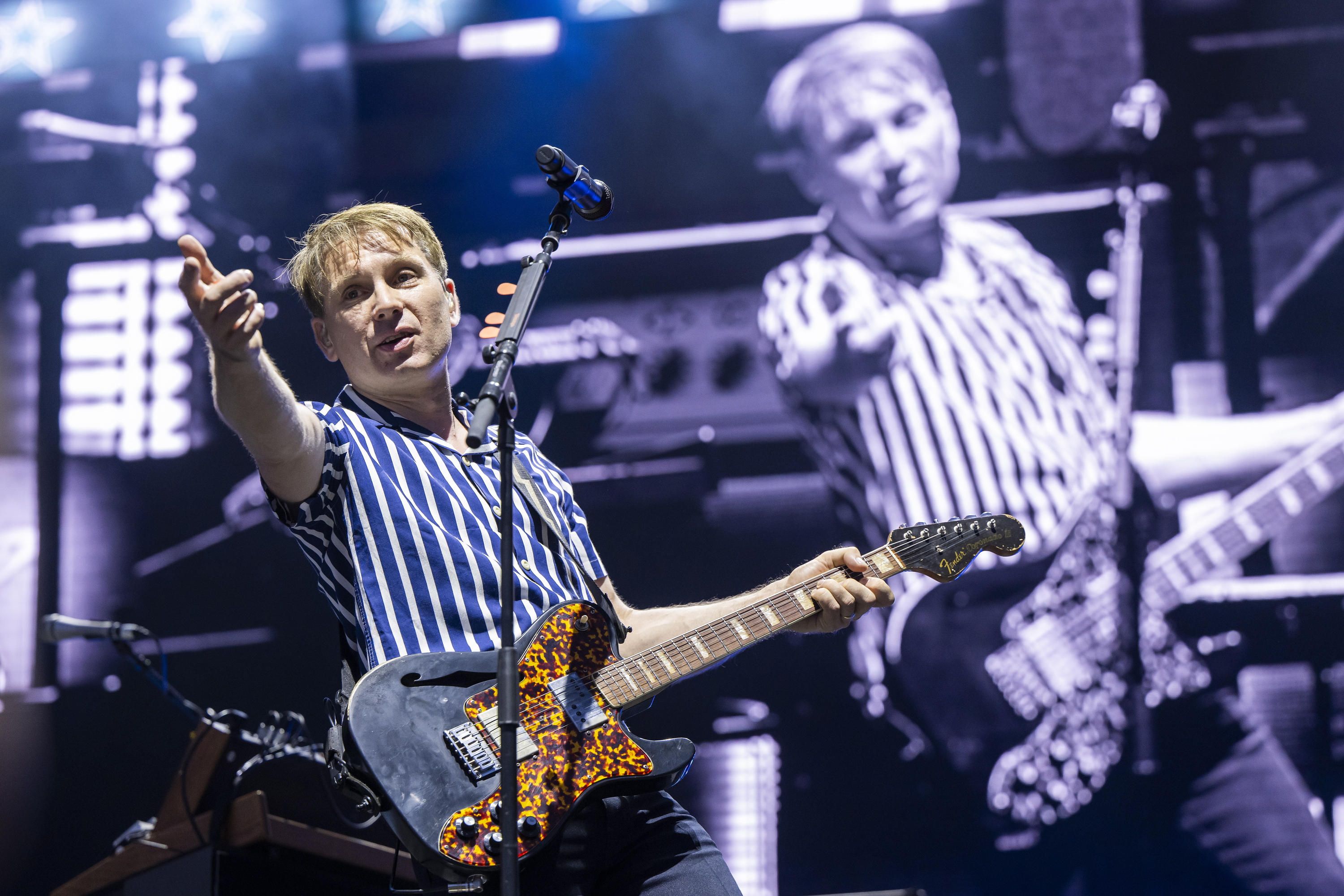 Alex Kapranos, Franz Ferdinanden kontzertu batean, 2023an, Suitzan. MARTIAL TREZZINI / EFE