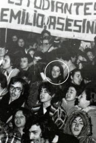 Yolanda Gonzalez protesta batean, Madrilen, 1979an edo 1980an. YOLANDA GONZALEZEN SENDIA