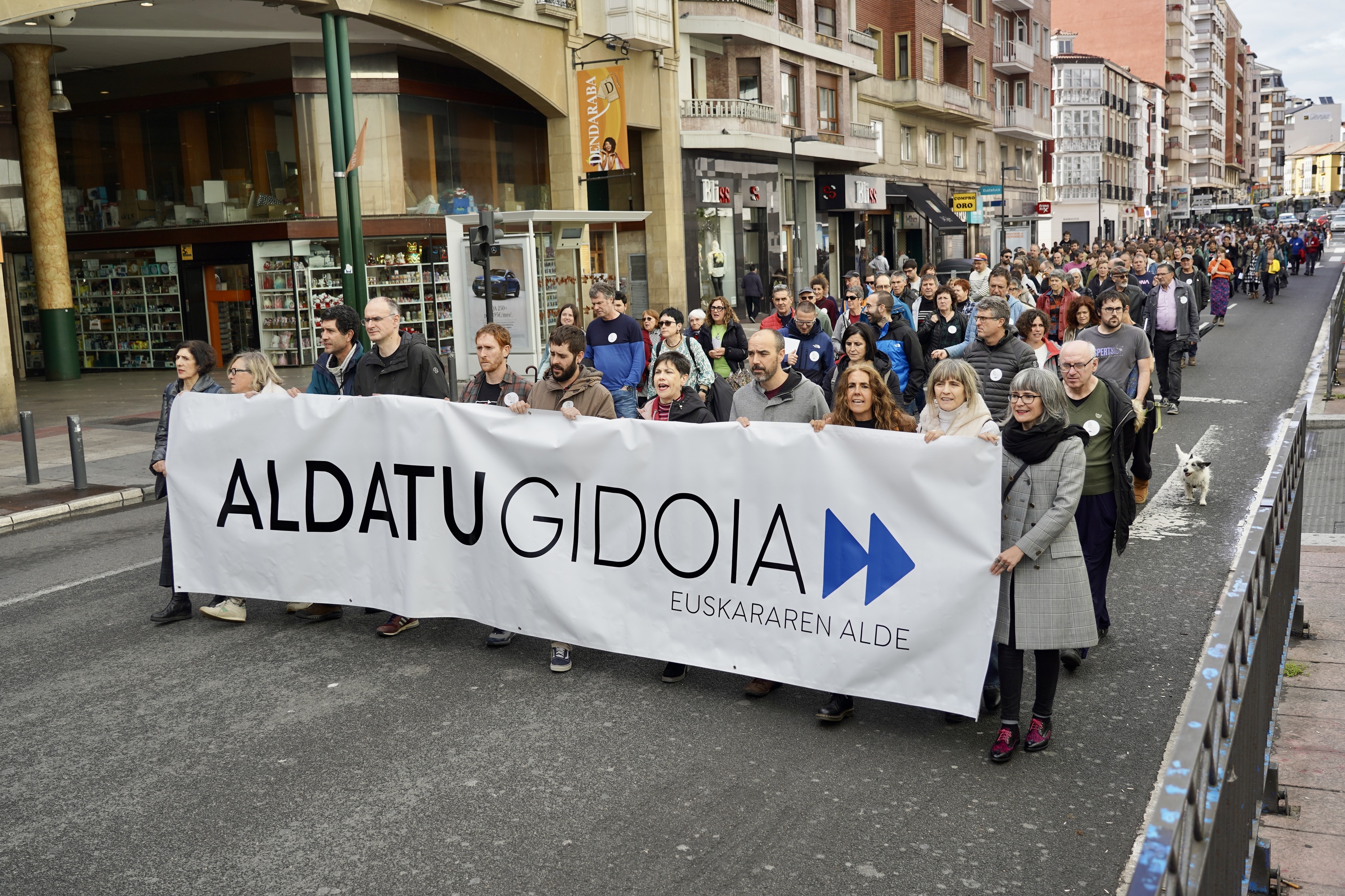 Aldatu Gidoia Euskararen Alde mobilizazioa, iazko maiatzean. MONIKA DEL VALLE / FOKU