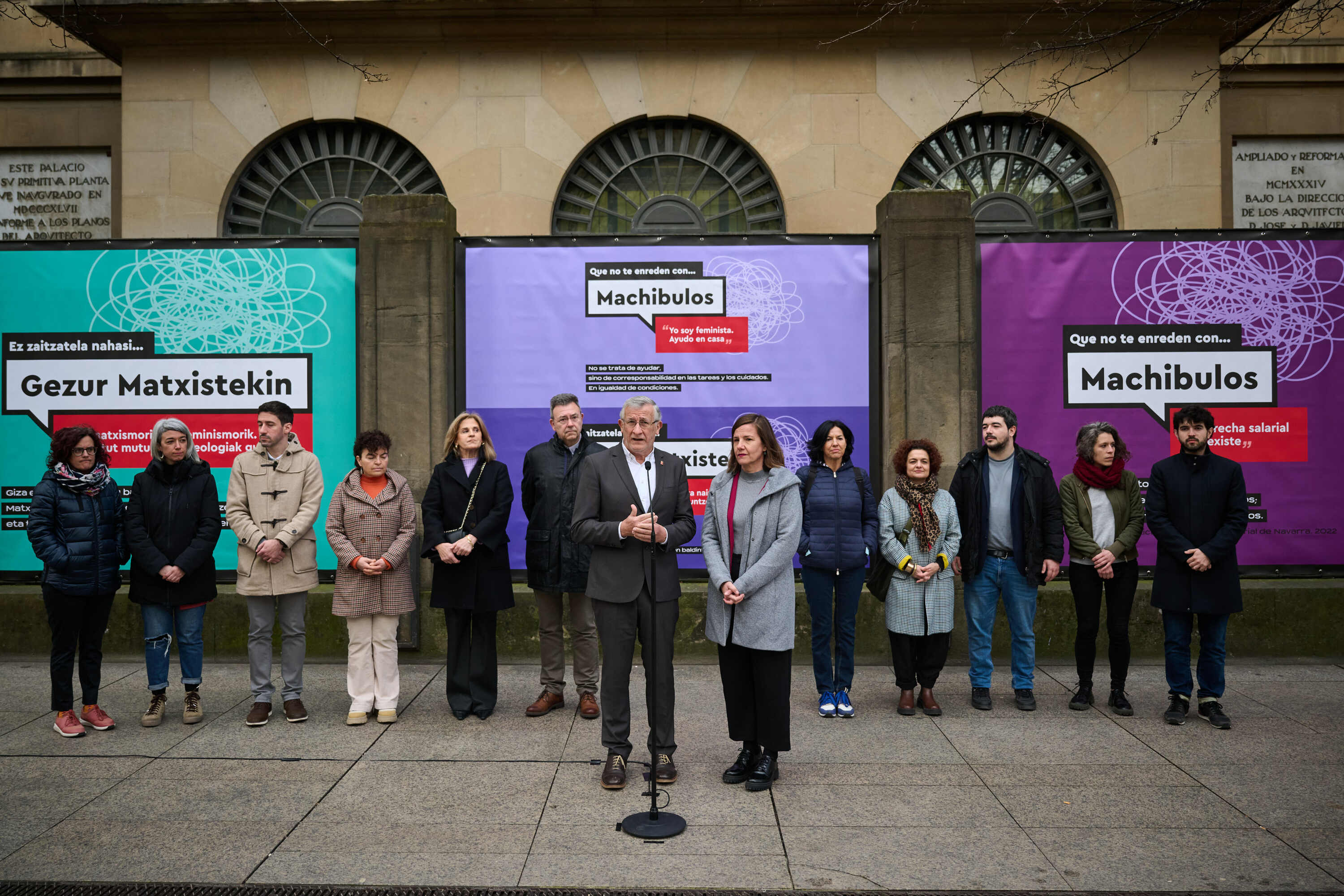 Felix Taberna Nafarroako Gobernuko lehen presidenteordea eta Patricia Abad Nafarroako Berdintasun Institutuko zuzendaria gaur, Iruñean. NAFARROAKO GOBERNUA