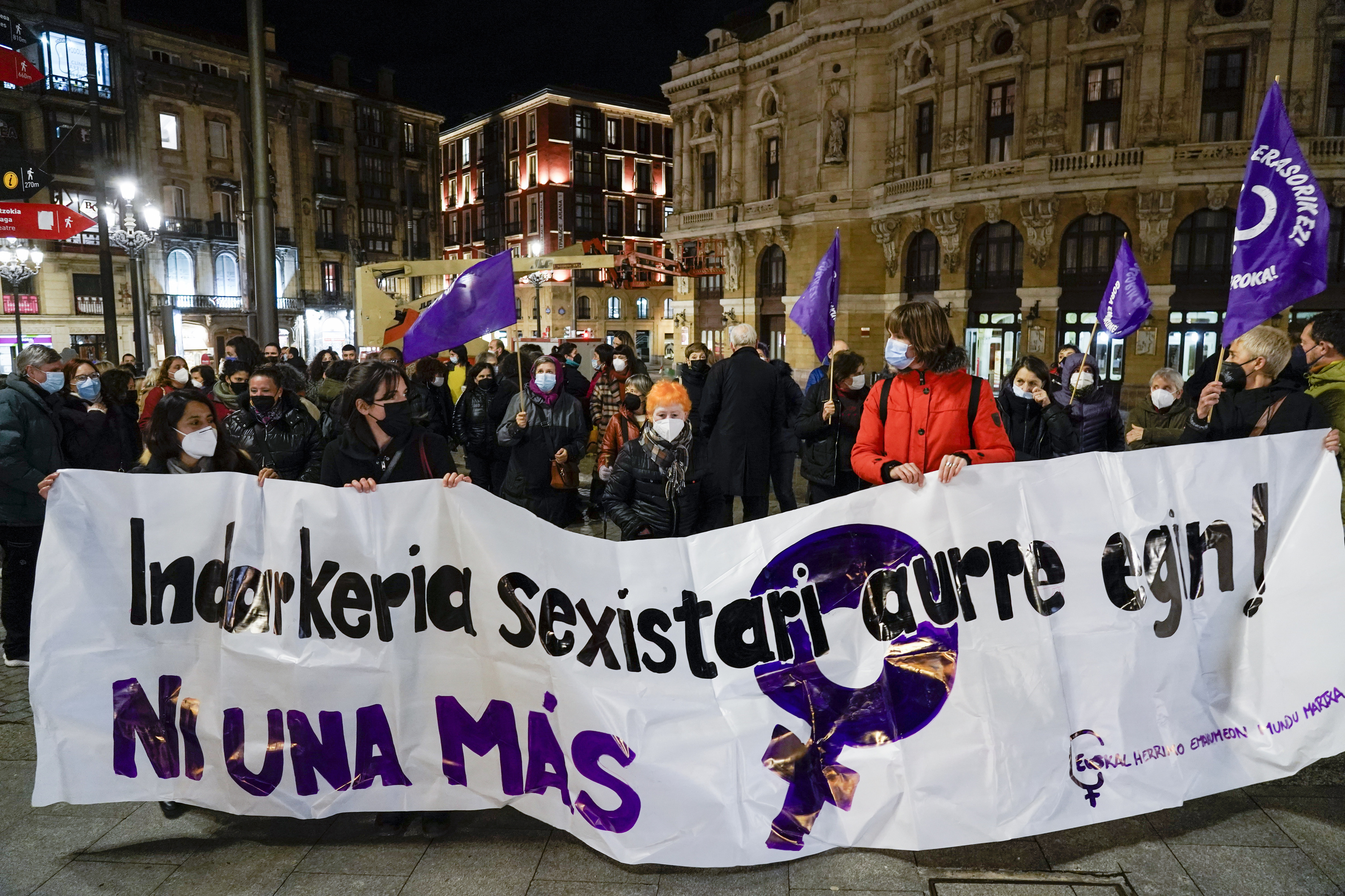 Indarkeria matxistaren kasu bat salatzeko manifestazioa Bilbon, artxiboko irudi batean. MARISOL RAMINEZ / FOKU