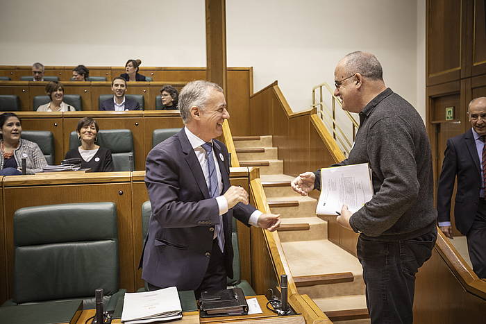 Iñigo Urkullu lehendakaria eta Joseba Egibar legbiltzarkidea, artxiboko argazki batean. ENDIKA PORTILLO, FOKU