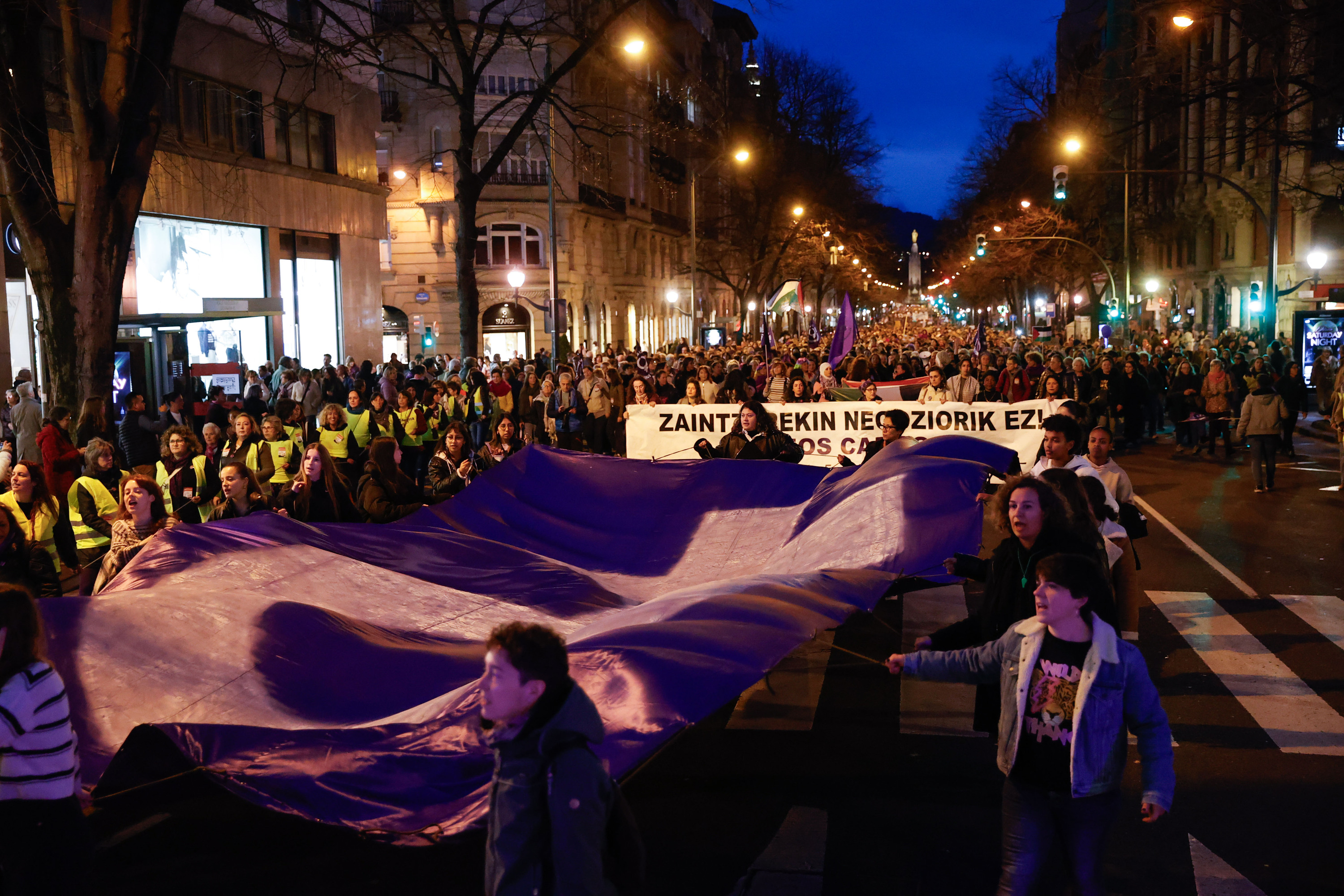 Emakumeen Nazioarteko Eguneko mobilizazioa, iaz, Bilbon. LUIS TEJIDO / EFE