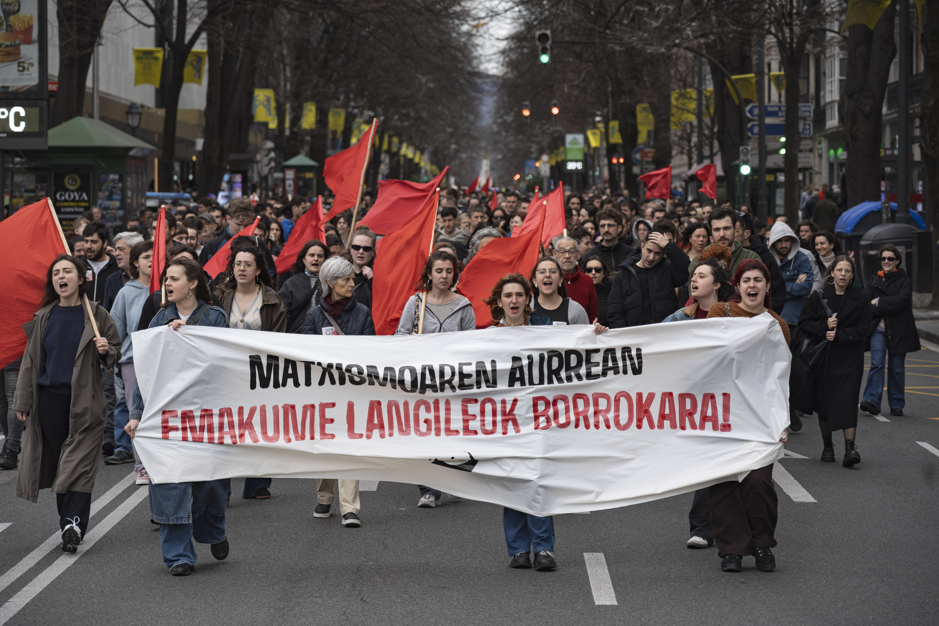 Itaia emakumeen antolakunde sozialistaren manifestazioa gaur, Bilbon. ARITZ LOIOLA / FOKU