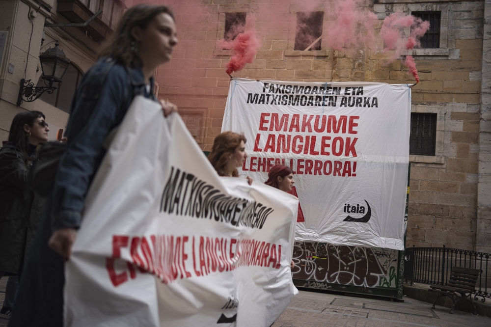 Itaia emakumeen antolakunde sozialistaren mobilizazioa gaur, Bilbon. ARITZ LOIOLA / FOKU