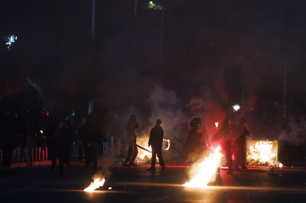 Tesalonikan (Grezia), martxoaren 5ean manifestazioaren ostean izandako liskarrak. ACHILLEAS CHIRAS / EFE