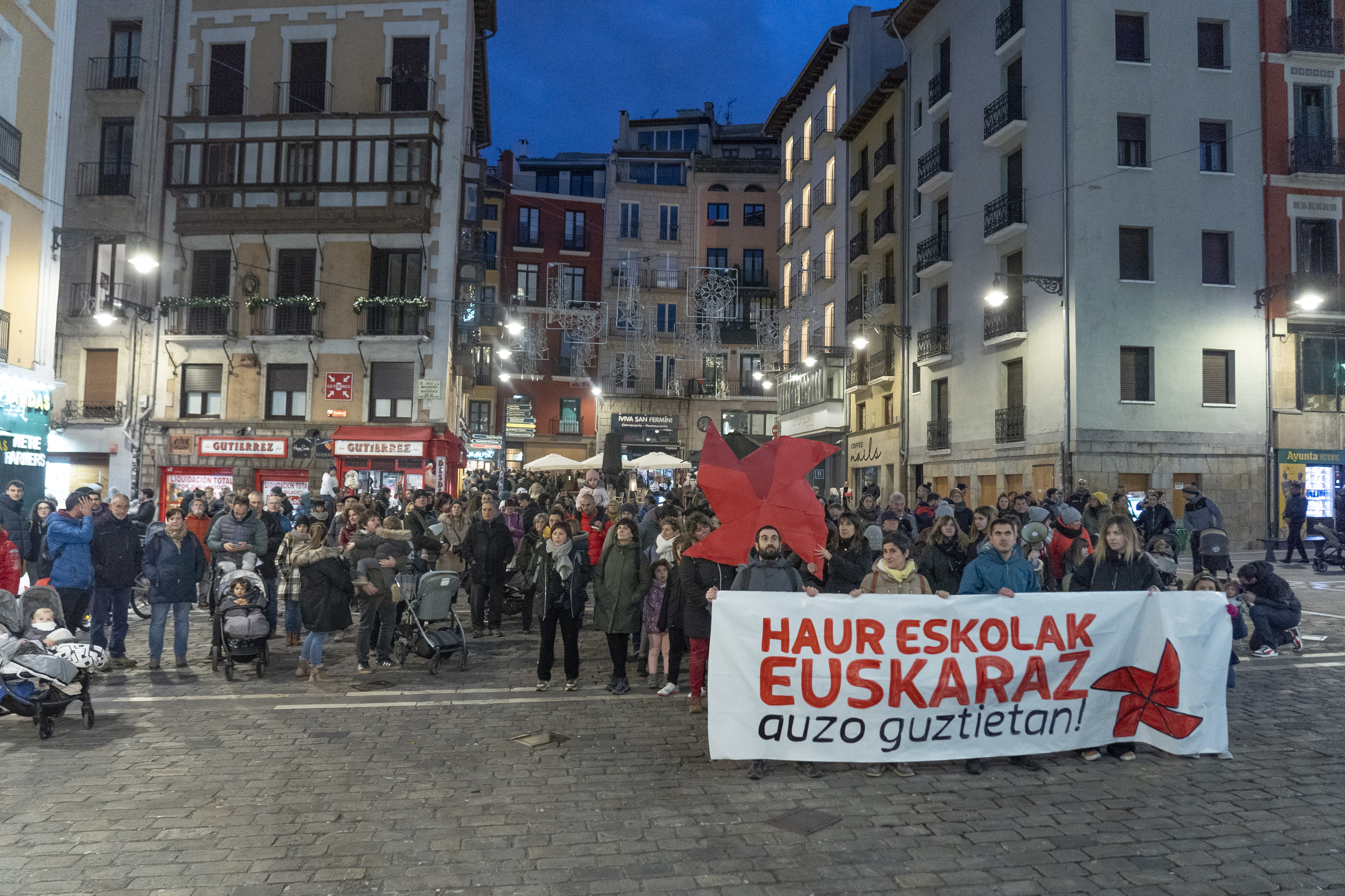 Iruñean haur eskola gehiago eskatzeko elkarretaratzea, iragan abenduan. IÑIGO URIZ / FOKU