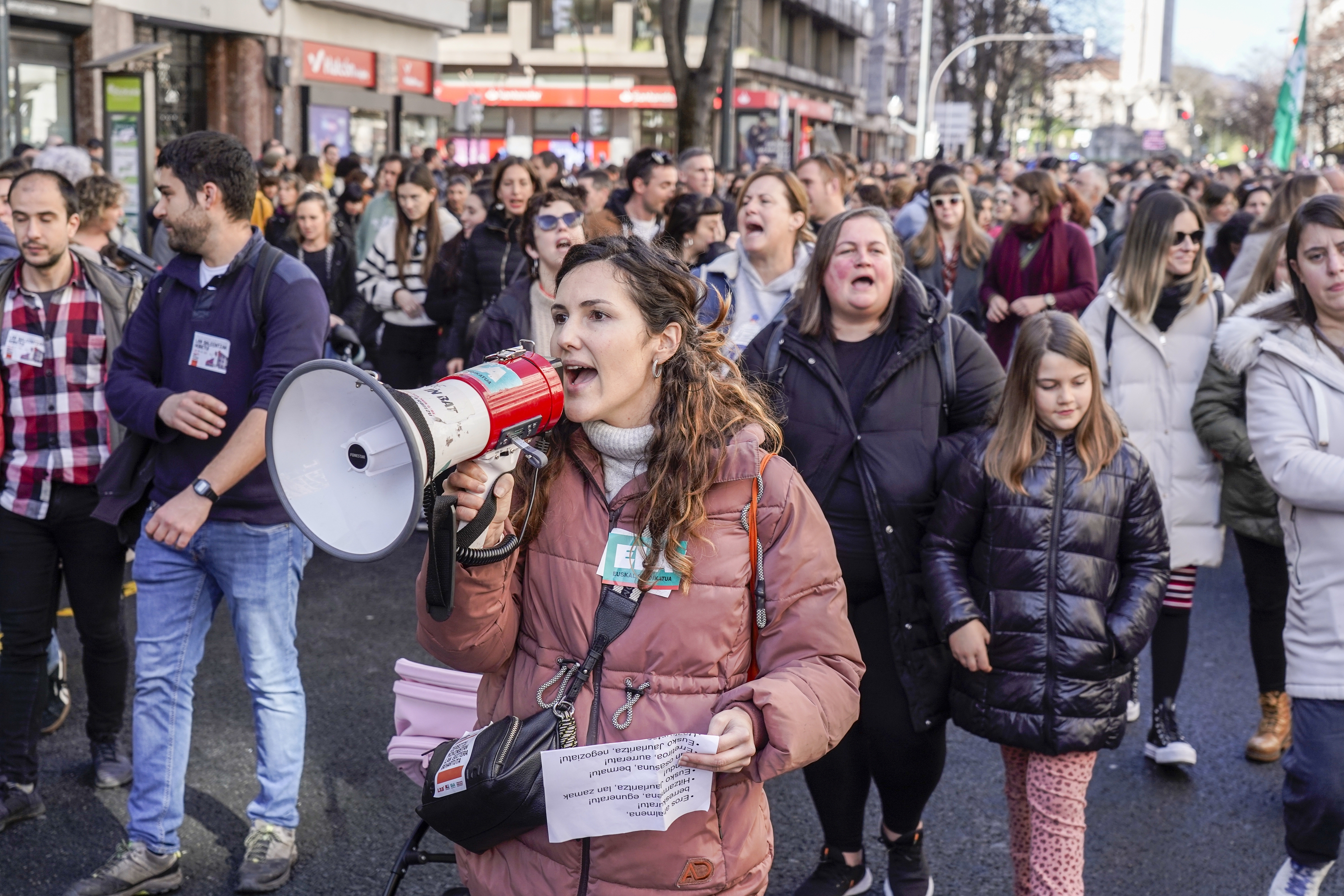 Irakasleak protestan Bilbon, aurrez egindako mobilizazioetako batean. MARISOL RAMIREZ / FOKU