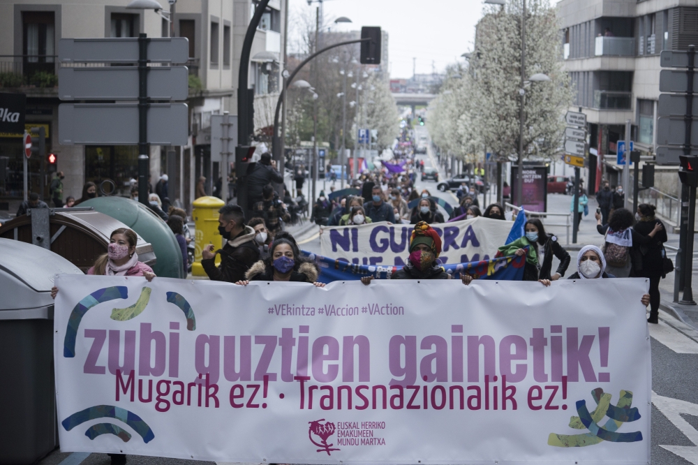 Euskal Herriko Emakumeen Mundu Martxaren Nazioarteko V. Ekintzaren ibilbidearen amaiera, Irunen. GORKA RUBIO / FOKU Euskal Herriko Emakumeen Mundu Martxaren Nazioarteko V. Ekintzaren ibilbidearen amaiera, Irunen. GORKA RUBIO / FOKU