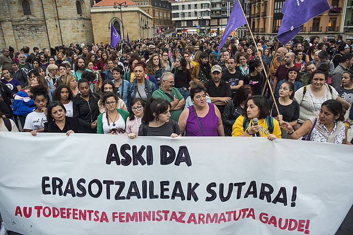 Indarkeria matxistaren kontrako manifestazio bat, joan den irailean, Bilbon. MONIKA DEL VALLE, FOKU