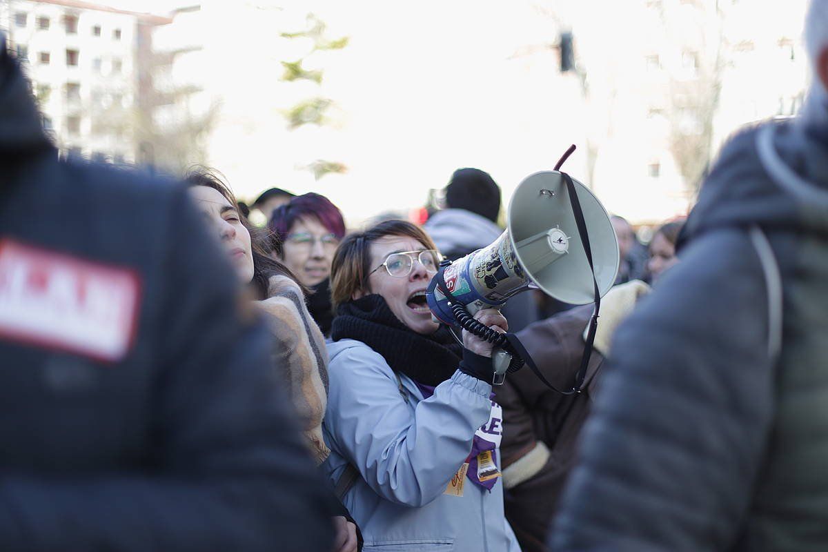 Gasteizen egindako manifestazioaren irudi bat, gaur goizean. ENDIKA PORTILLO, FOKU