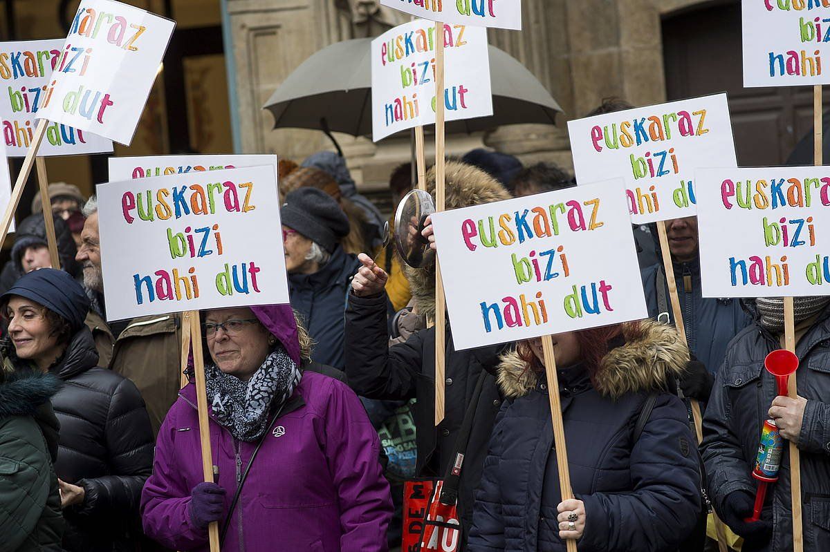 Euskaltzaleen agerraldia, joan den azaroan, Iruñean. IñIGO URIZ / FOKU