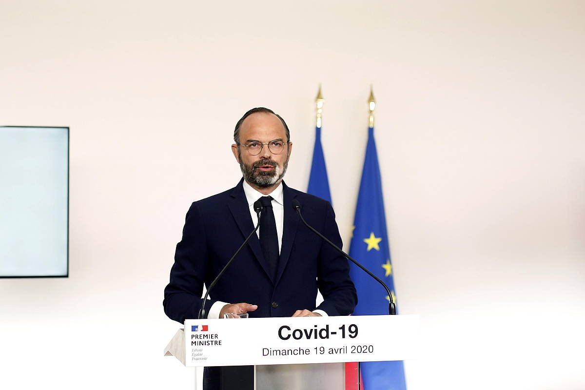 Edouard Philippe Frantziako lehen ministroa, gaurko agerraldian. THIBAULT CAMUS / EFE