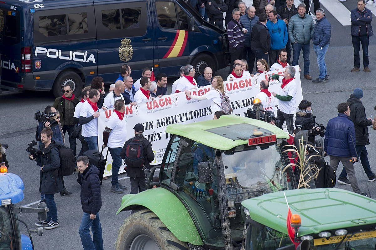 UAGN sindikatuko kideak otsailean egin zuten protestan. IñIGO URIZ, FOKU