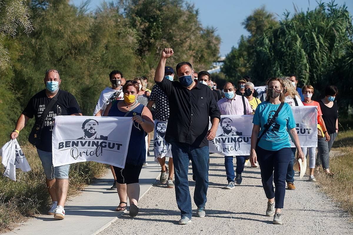 Junqueras, aurreko ostiralean, espetxetik irten berri. QUIQUE GARCIA / EFE