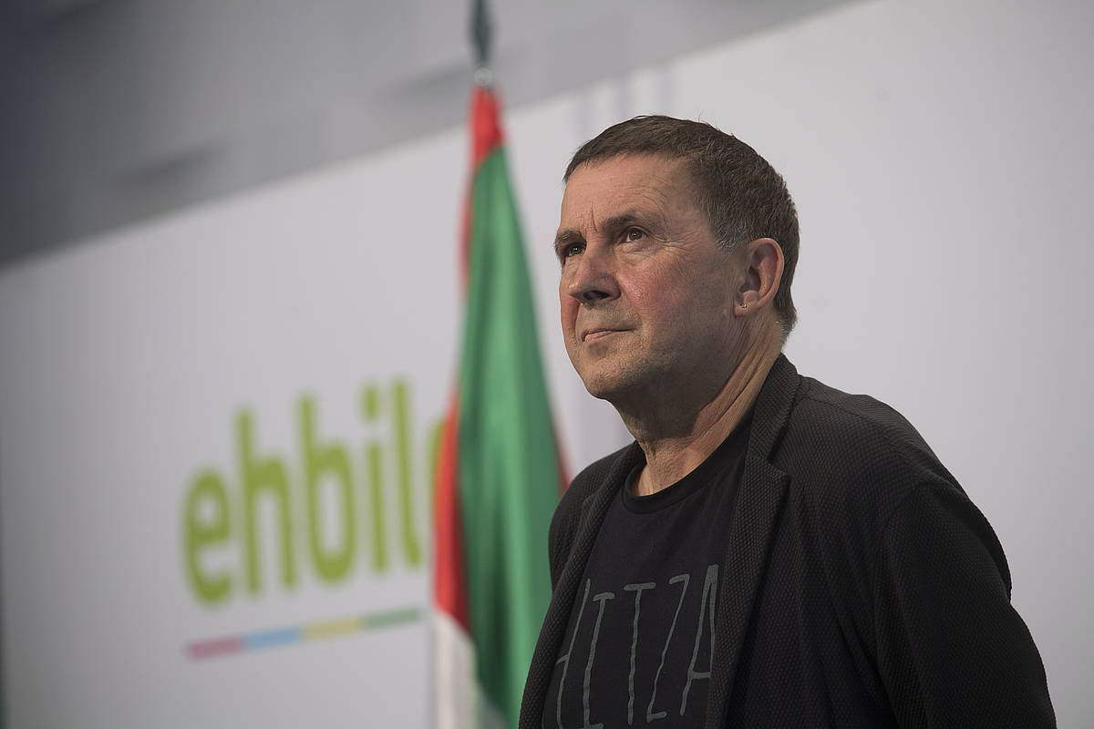 Arnaldo Otegi, EH Bilduren agerraldi batean. JUAN CARLOS RUIZ / FOKU